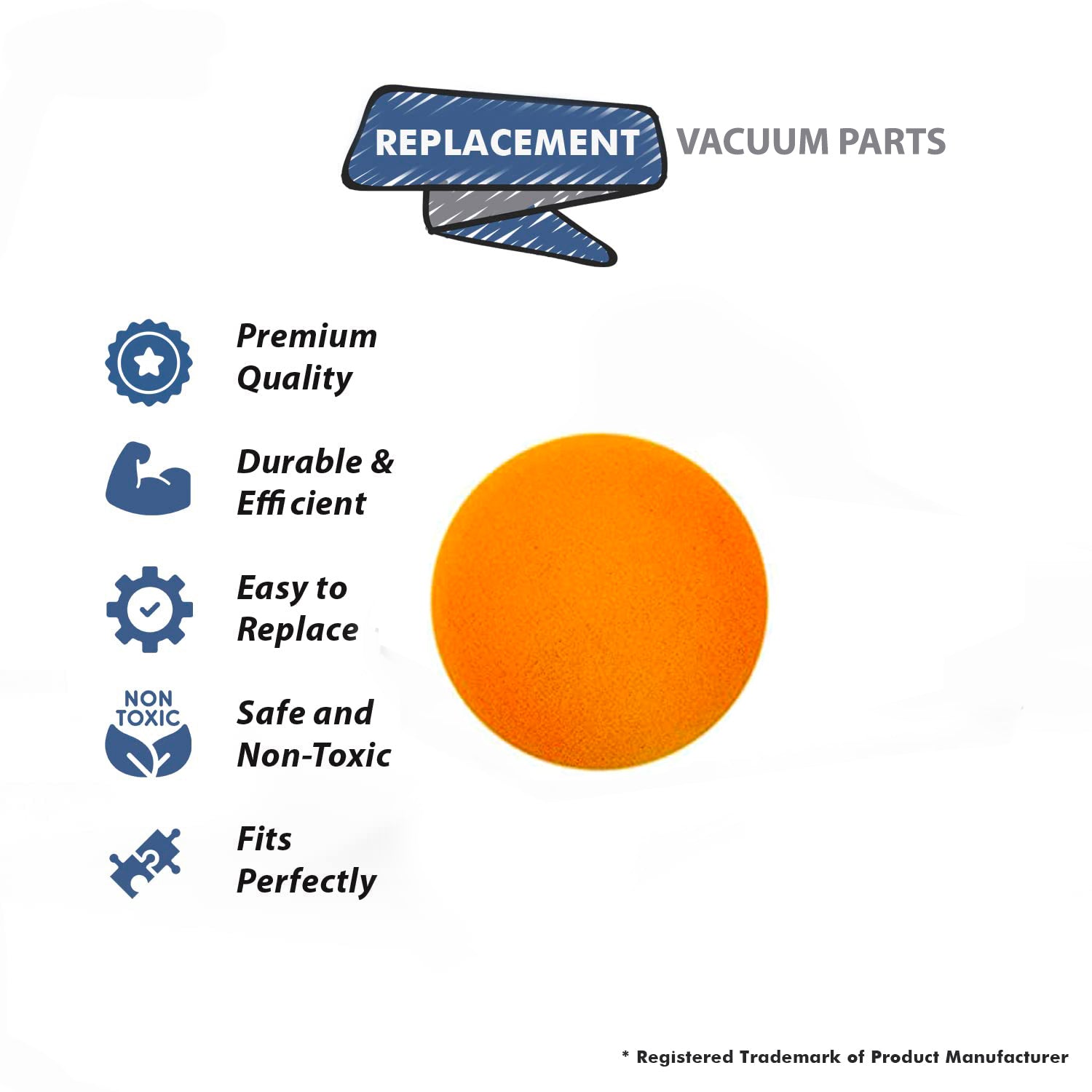 Topvacuumparts Replacement Part For Royal 4600,4650,4700,4750 Vacuum Cleaner Tank 6-1/4  Foam Filter # compare to part 14600300001