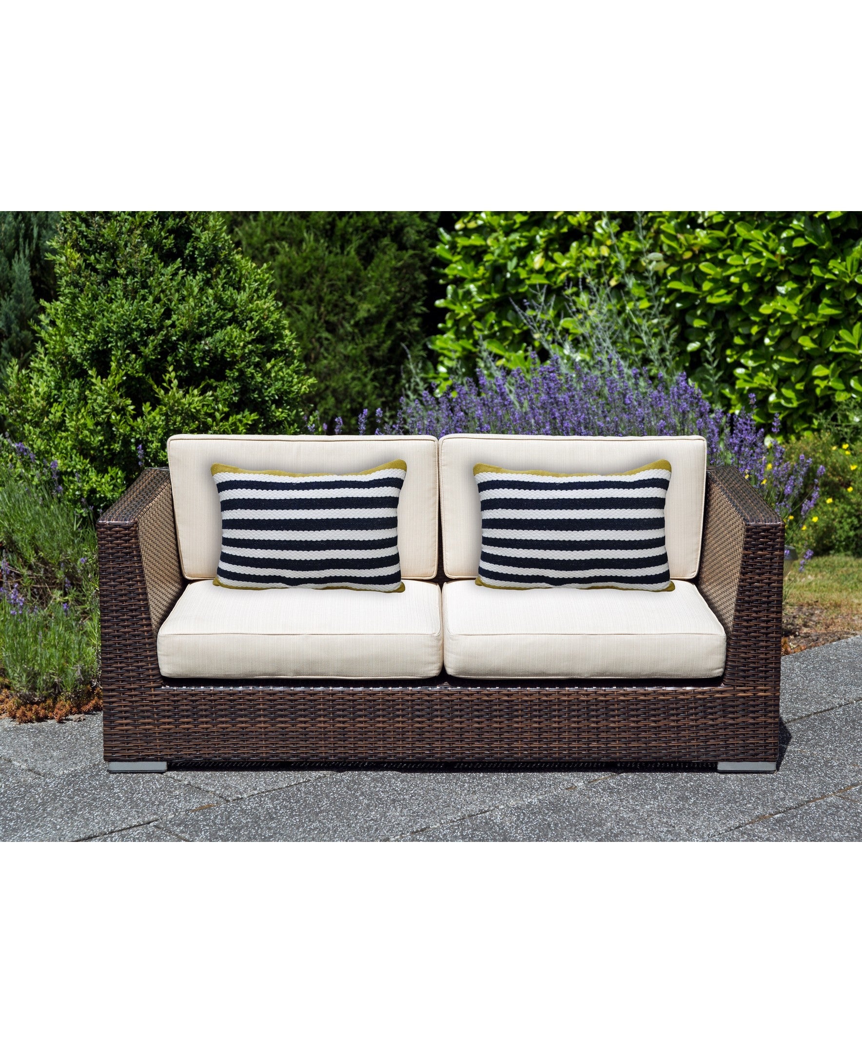 Striped Blue Decorative Outdoor Pillow 14