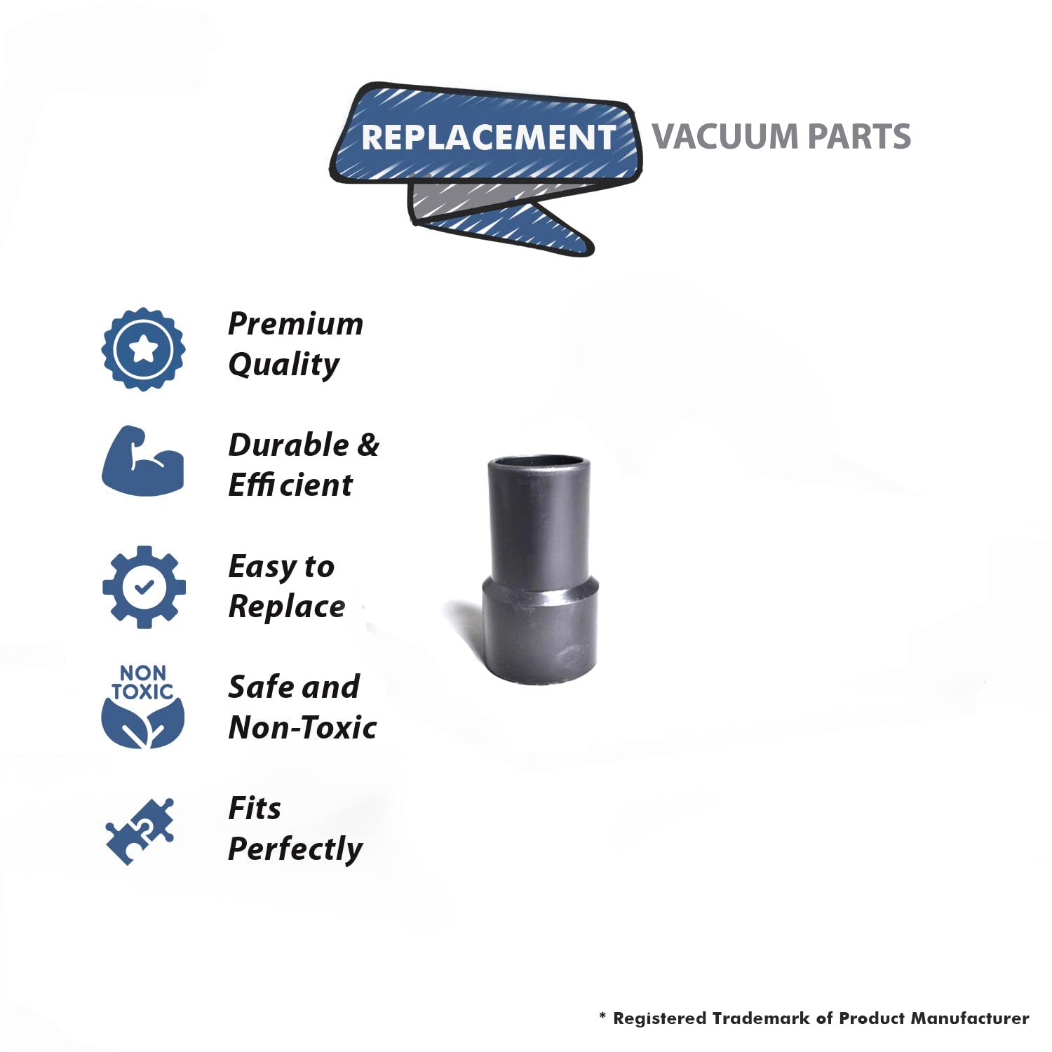 Topvacuumparts Replacement For Fit All Commercial Vacuum Cleaner 1 1/2 Crushproof Hose Cuff # Compare to Part 150EFBK