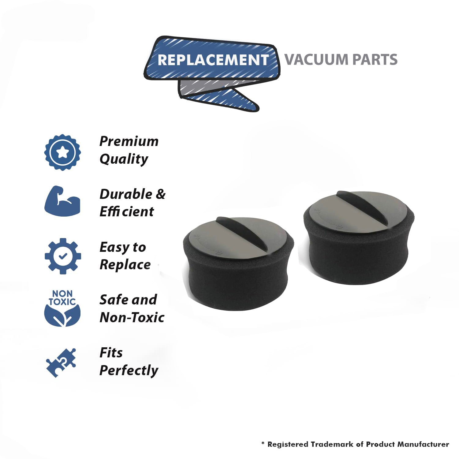 Topvacuumparts 2 Replacement Filters for Bissell Power Force & Helix Turbo Inner and Outer Filter Set # compare to parts 151808