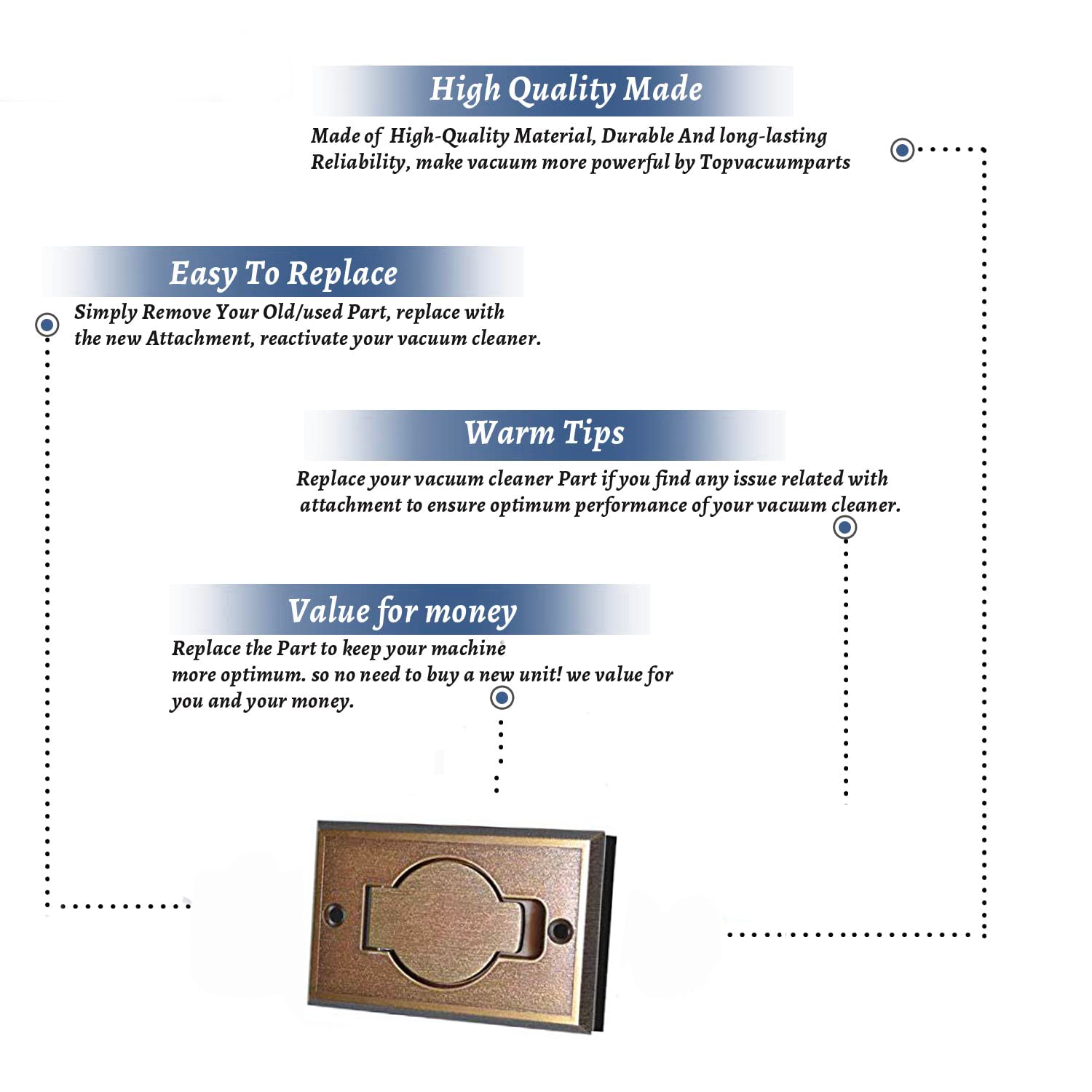 Topvacuumparts Replacement Part For Beam Central Vac Vacuum Cleaner Bronze Inlet Valve # compare to part 15315