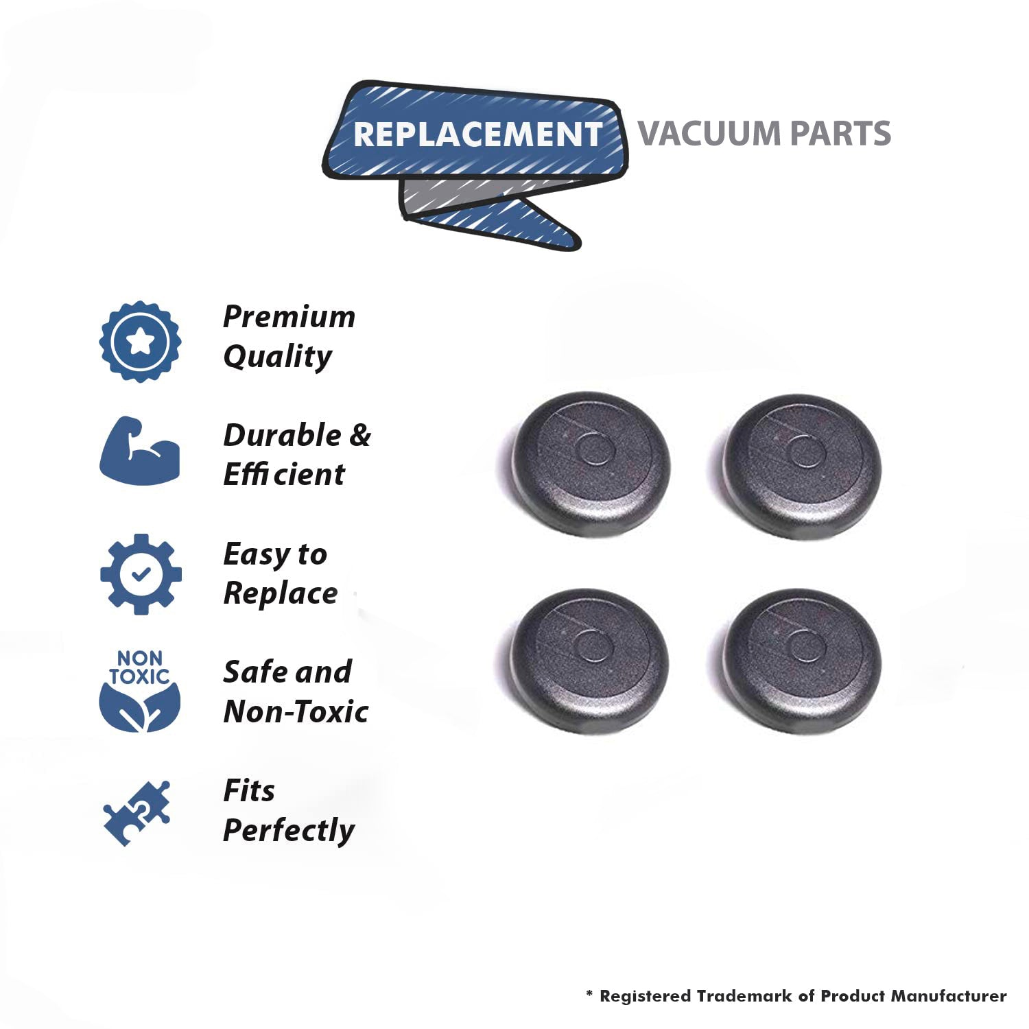 Topvacuumparts (4) Wheel Rear 3676 M/M III by Replacement Part For Eureka Sanitaire # compare to part 15409A-119N