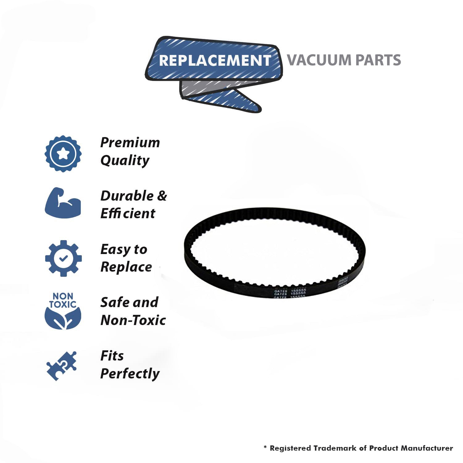 Topvacuumparts Replacement Part For Eureka 45416 Vacuum Cleaner Round Geared Belt # Compare To Part 155555-002