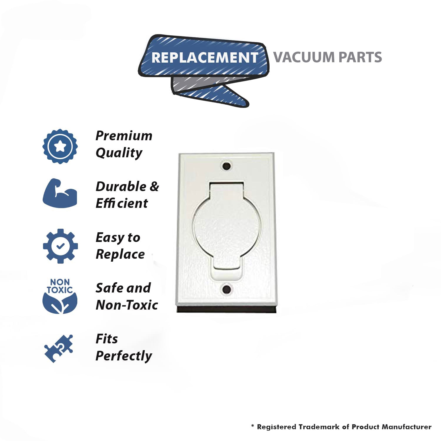 Topvacuumparts Replacement Part For Beam Central Vacuum Cleaner Flush Mount Bisque Inlet # compare to part 15612