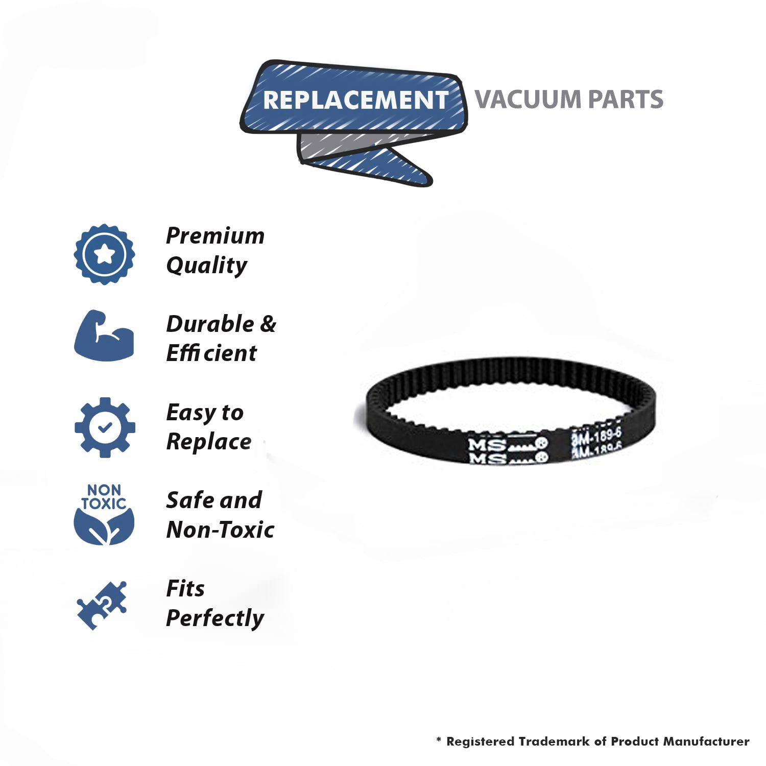 Topvacuumparts 2 Pk Replacement Part for Part for Bissell Pro Heat Deep Clean Small Brush Belt, # Compare to Part 1602669