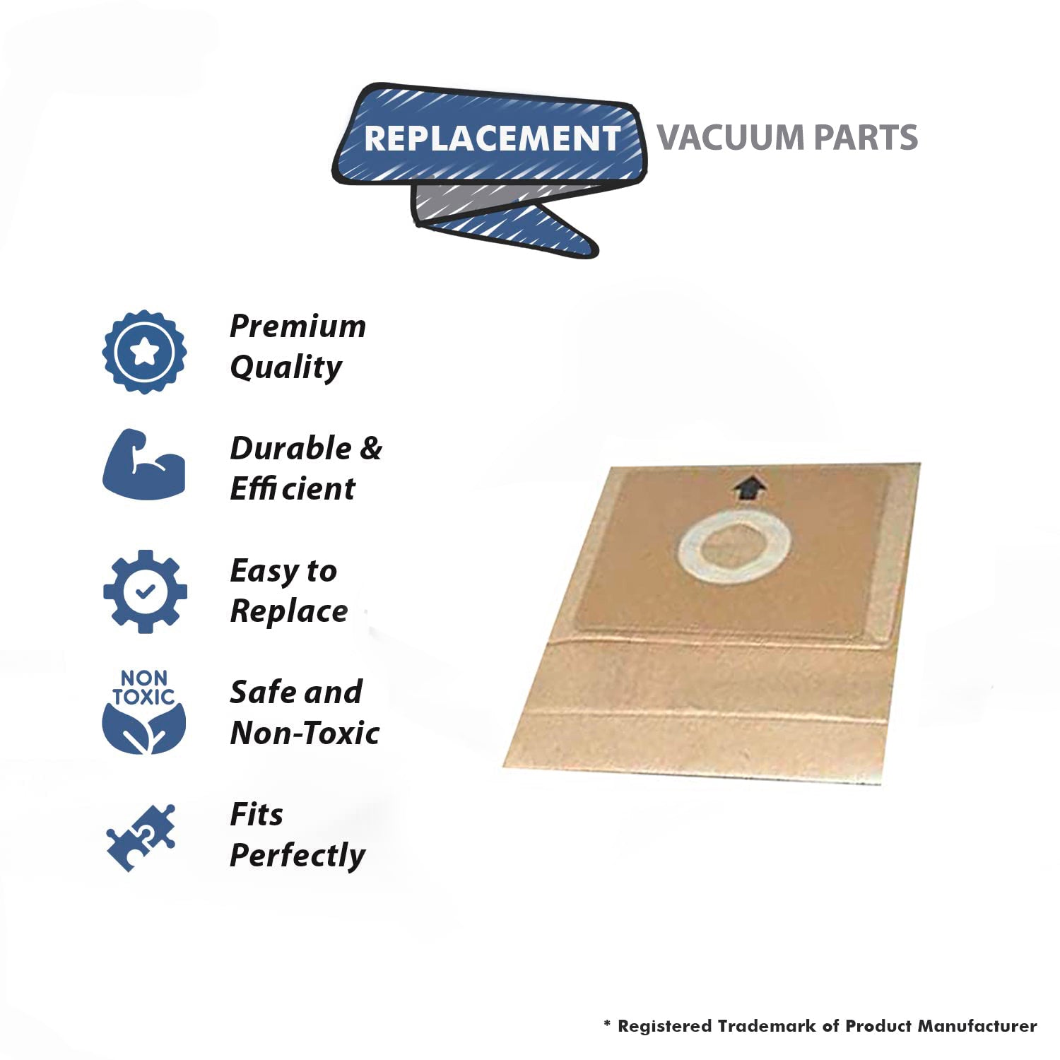 Topvacuumparts Replacement Part For Bissell Zing Canister Bags Fits 7100, 7100C Vac Models # compare to part 1604531