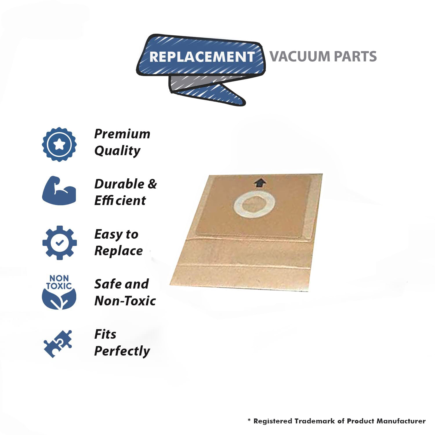 Topvacuumparts Replacement Part For Bissell Zing Canister Paper Bags Fits 7100, 7100C Vacuum Models # compare to part 1604531