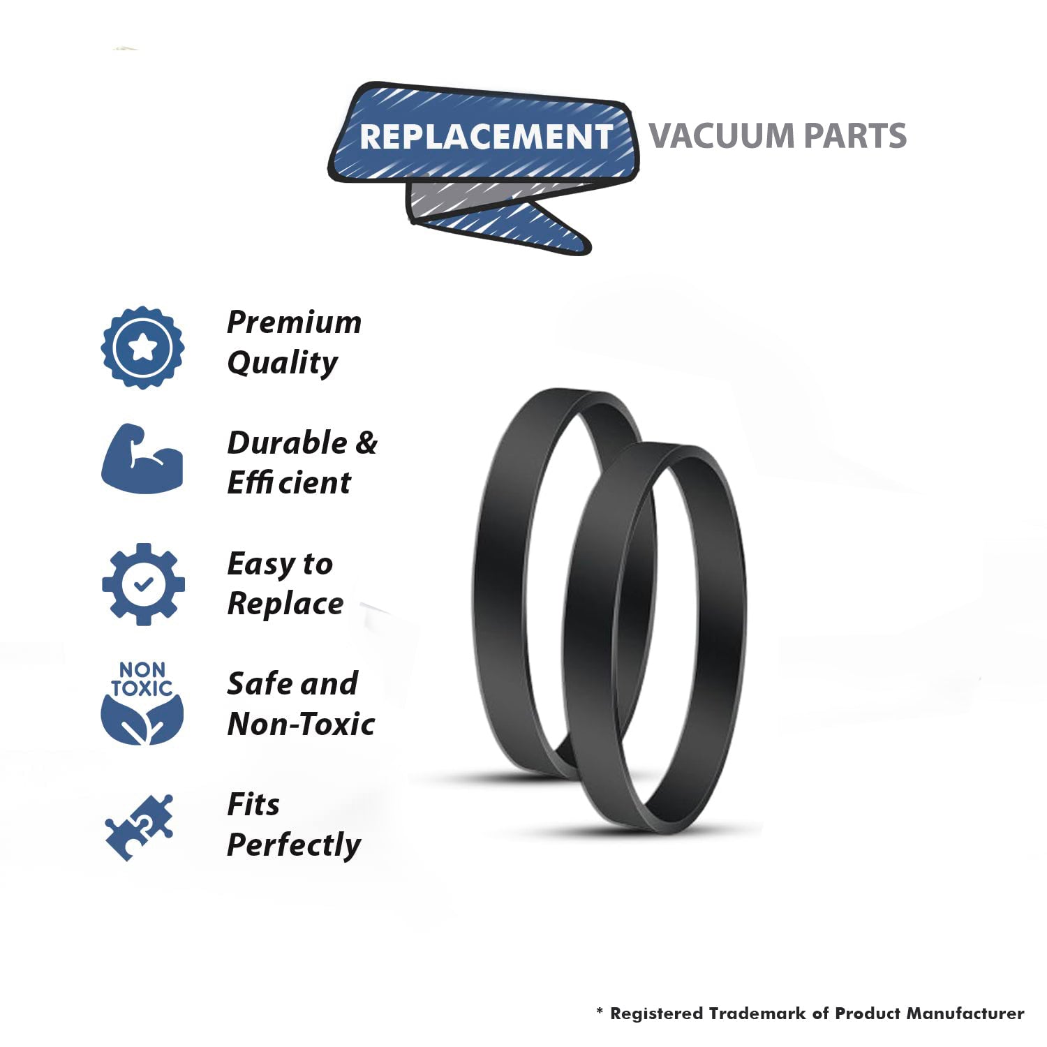 Topvacuumparts Replacement 1604895 Belt for Bissell Powerforce Compact Upright Vacuum, Vacuum Belt Fits Model 2112, 1520, 2690, 23T7 # Pack 1604895