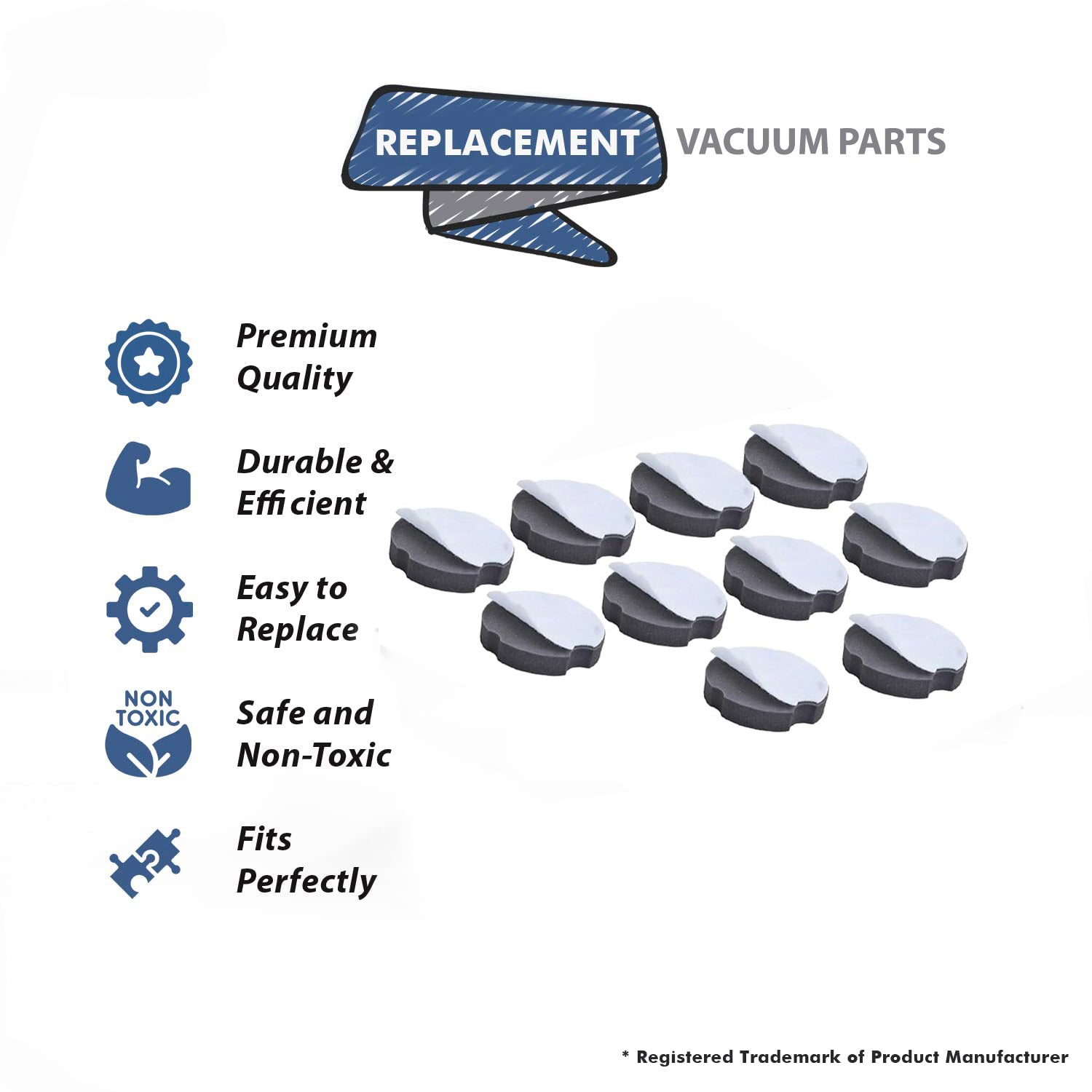 Topvacuumparts Replacement Filters Compatible with Bissell 1520 CleanView Compact Turbo Upright Vacuum #  compare to Part 1604896