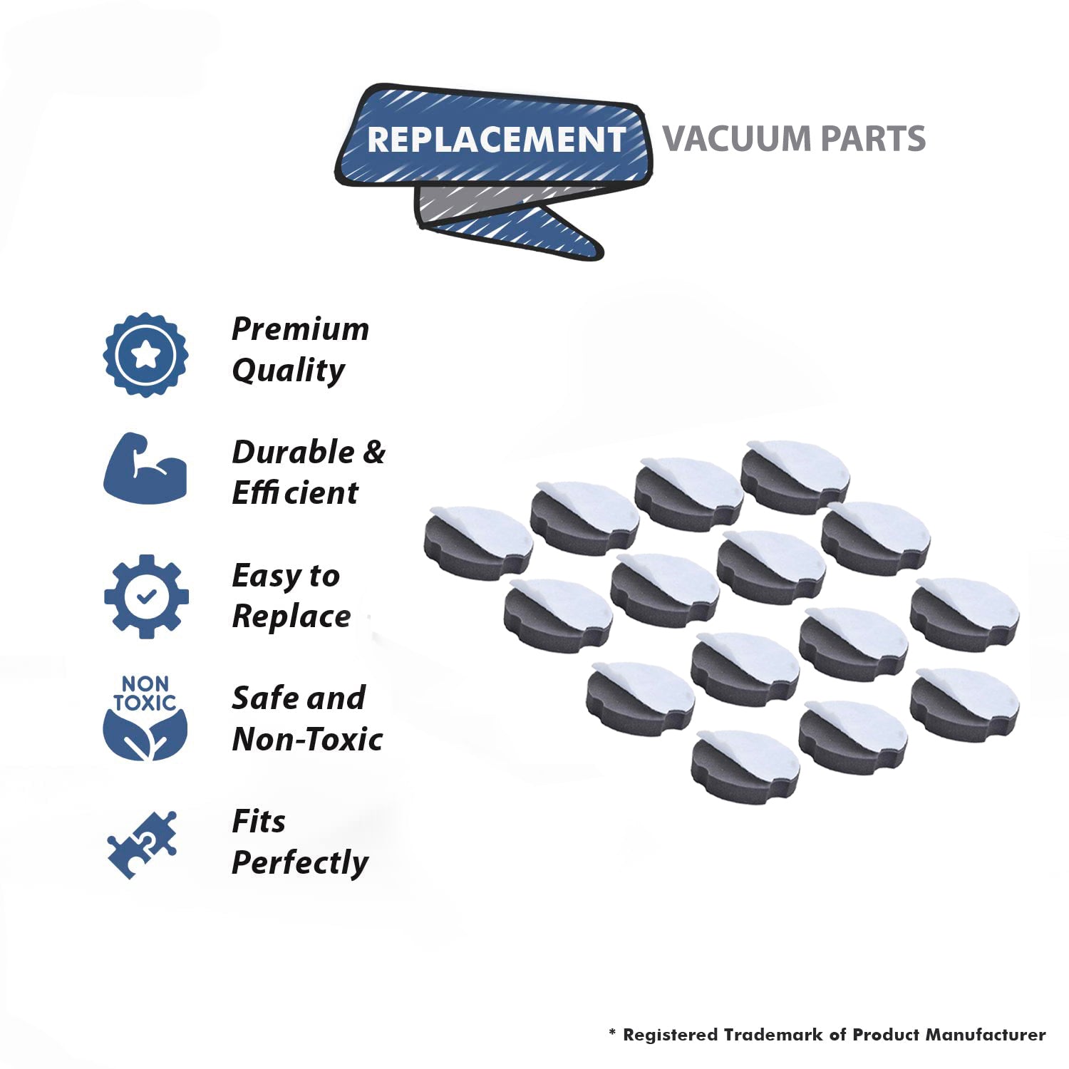 Topvacuumparts Replacement Filters for Bissell CleanView Compact Upright Vacuum,Part 1604896,Fits Models 3508 # compare to parts 1604896