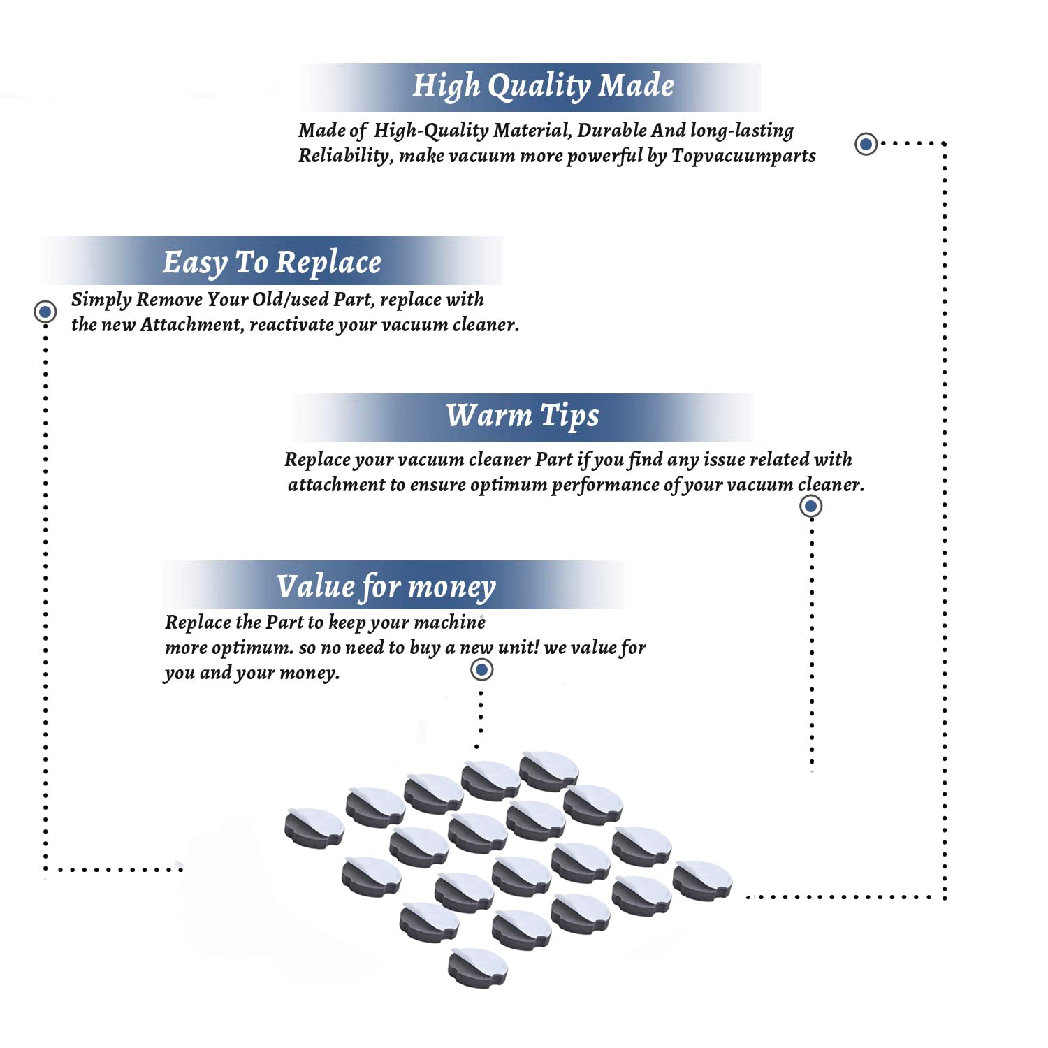 Topvacuumparts 20 Pack Filter Replacement for Bissell PowerForce Compact Lightweight Vac 1520 2112 Fits  # compare to parts 3508