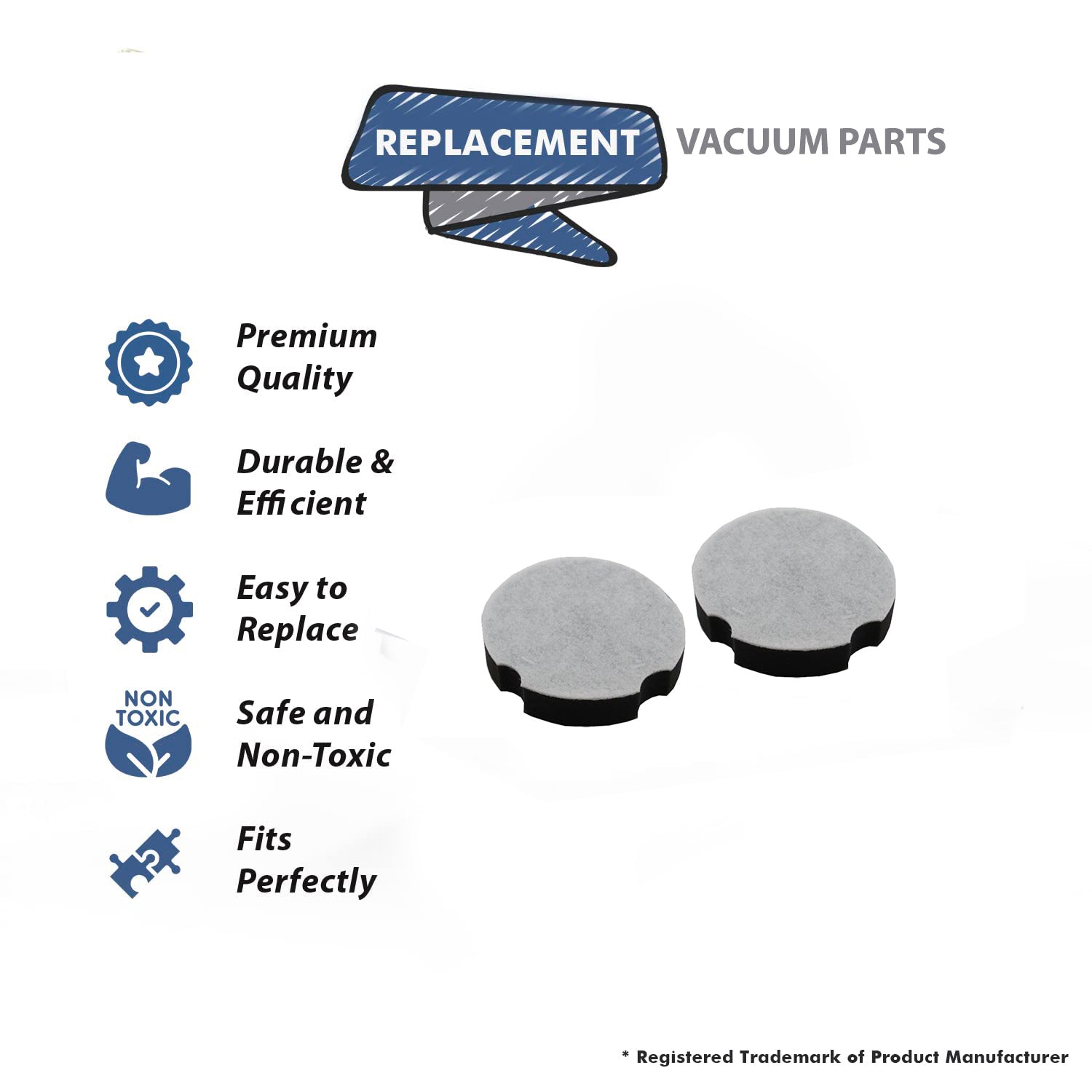Topvacuumparts Replacement Filters for Bissell CleanView Compact Upright Vacuum,Part 1604896,Fits Models 3508 (2-Pack) # compare to part 1604896