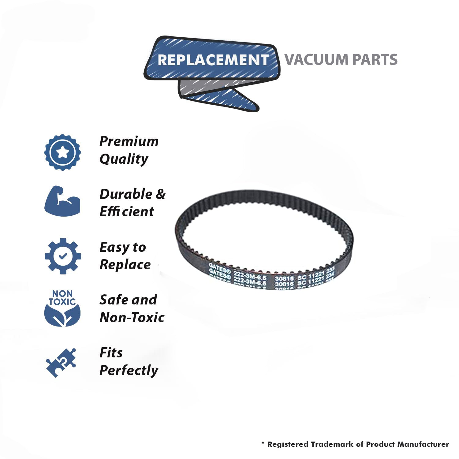 Topvacuumparts Replacement Part For Bissell 1548 ProHeat 2X Revolution Upright Vacuum Cleaner Large Pump Geared Belt # Compare to part 1606418