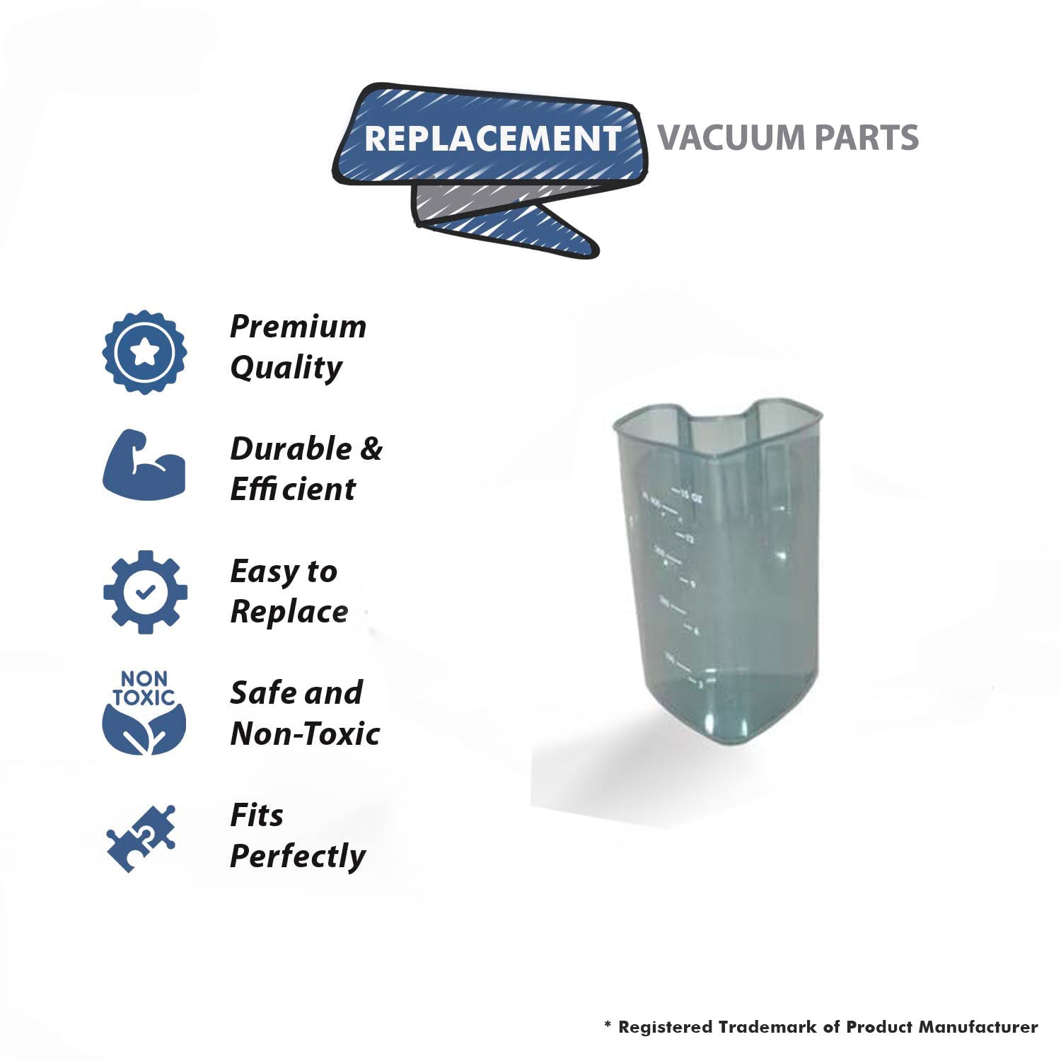 Topvacuumparts Replacement For Bissell 1543 Symphony Paet Vacuum Cleaner Water Cup # Compare to Part 1606717