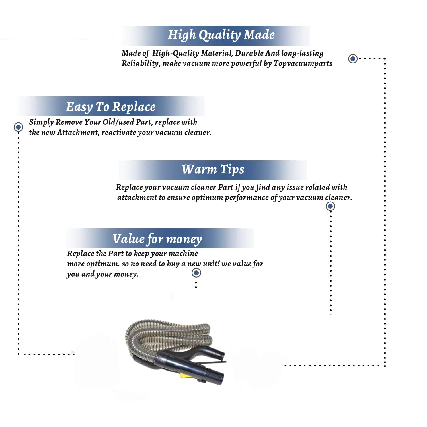 Topvacuumparts Replacement For BISELL Spotbot 1711, 1712, 2114 Hose and Cuff Assembly # 1608322