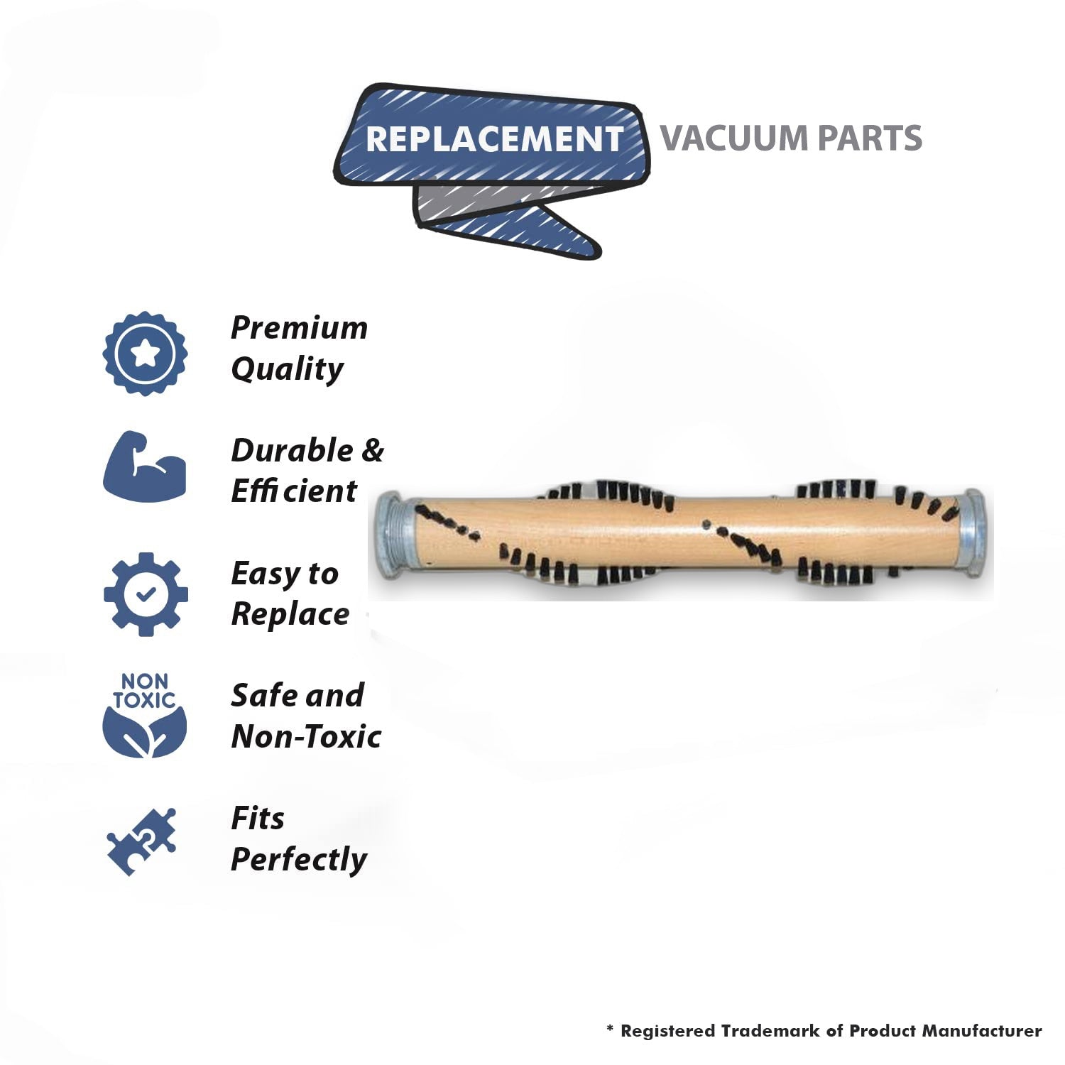 Topvacuumparts Replacement Part For Eureka Vacuum Brush Roll (Part is Now Wood) Fits SC9180, SC9150, Commercial Models # compare to part 161011