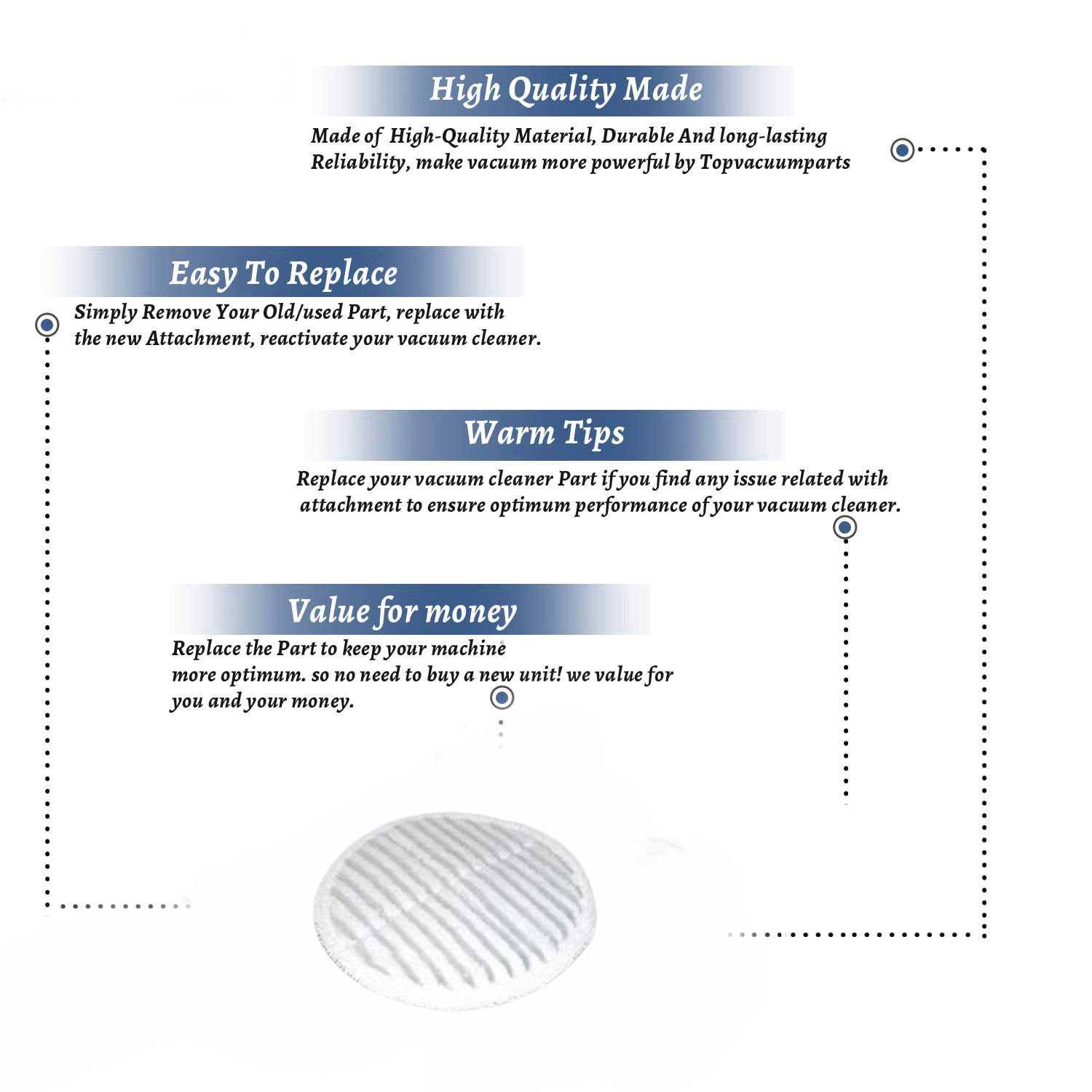 Topvacuumparts Replacement Pads for Bissell 20399 23157 23159 2039A  Hard Floor Mop Refill Scrubby Pads# compare to parts 1611298