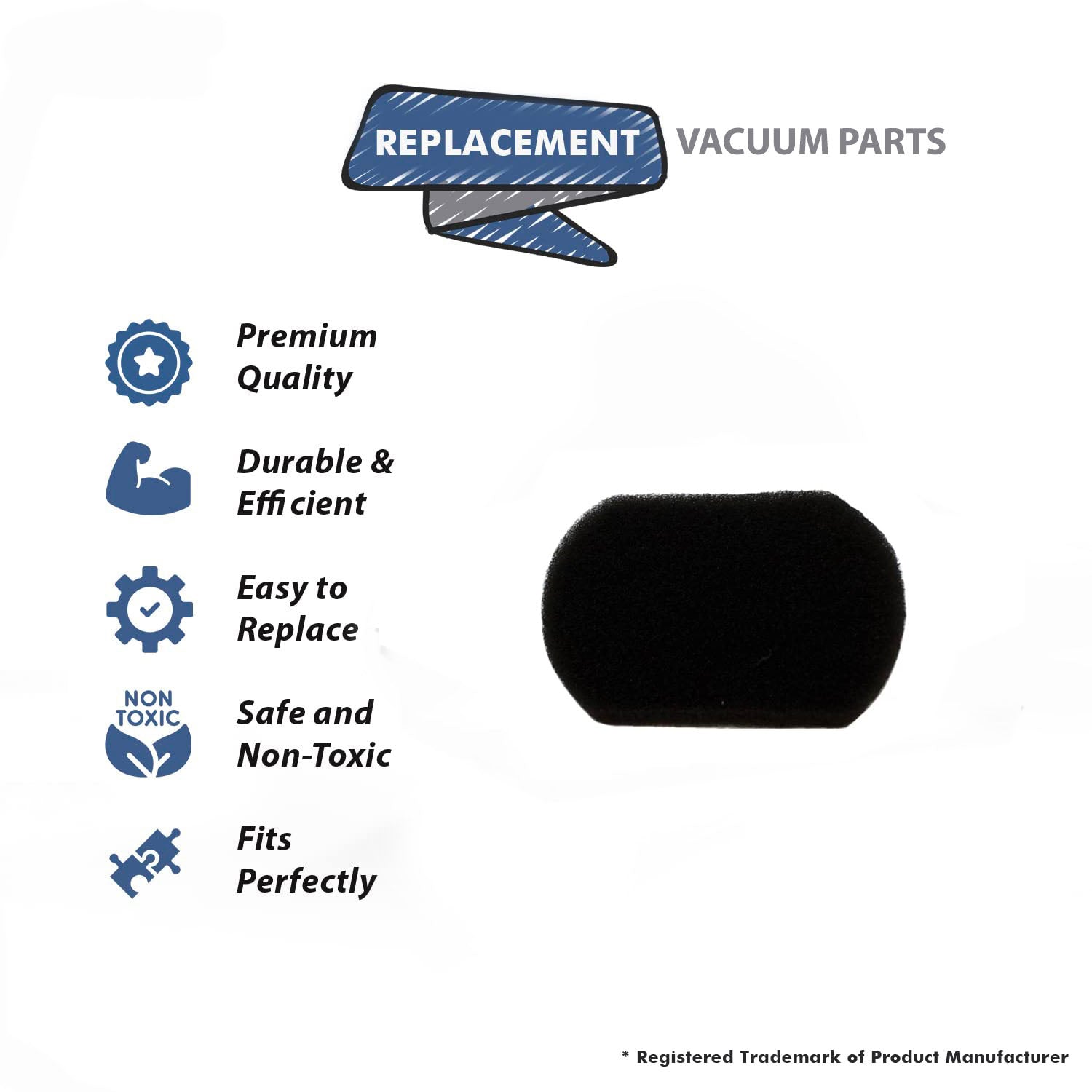 Topvacuumparts Replacement Part For Bissell 2033 Vacuum Cleaner Foam Filter # Compare to Part 1611500