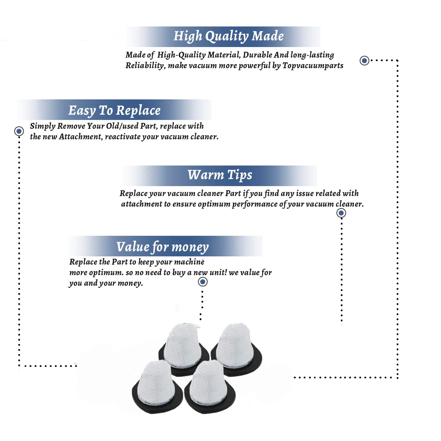 Topvacuumparts Replacement for Bissel Featherweight Stick Lightweight Bagless Vacuum 2033, One Size Fits All # compare to parts 1611501
