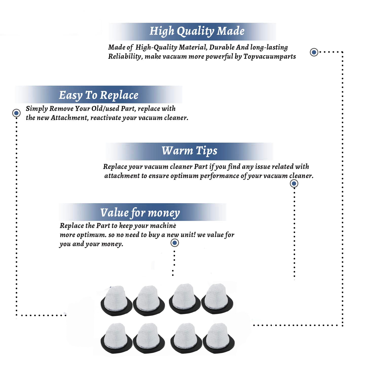 Topvacuumparts Replacement for Bissell Featherweight Stick Lightweight Bagless Vacuum 2033, One Size Fits All # compare to parts 1611501