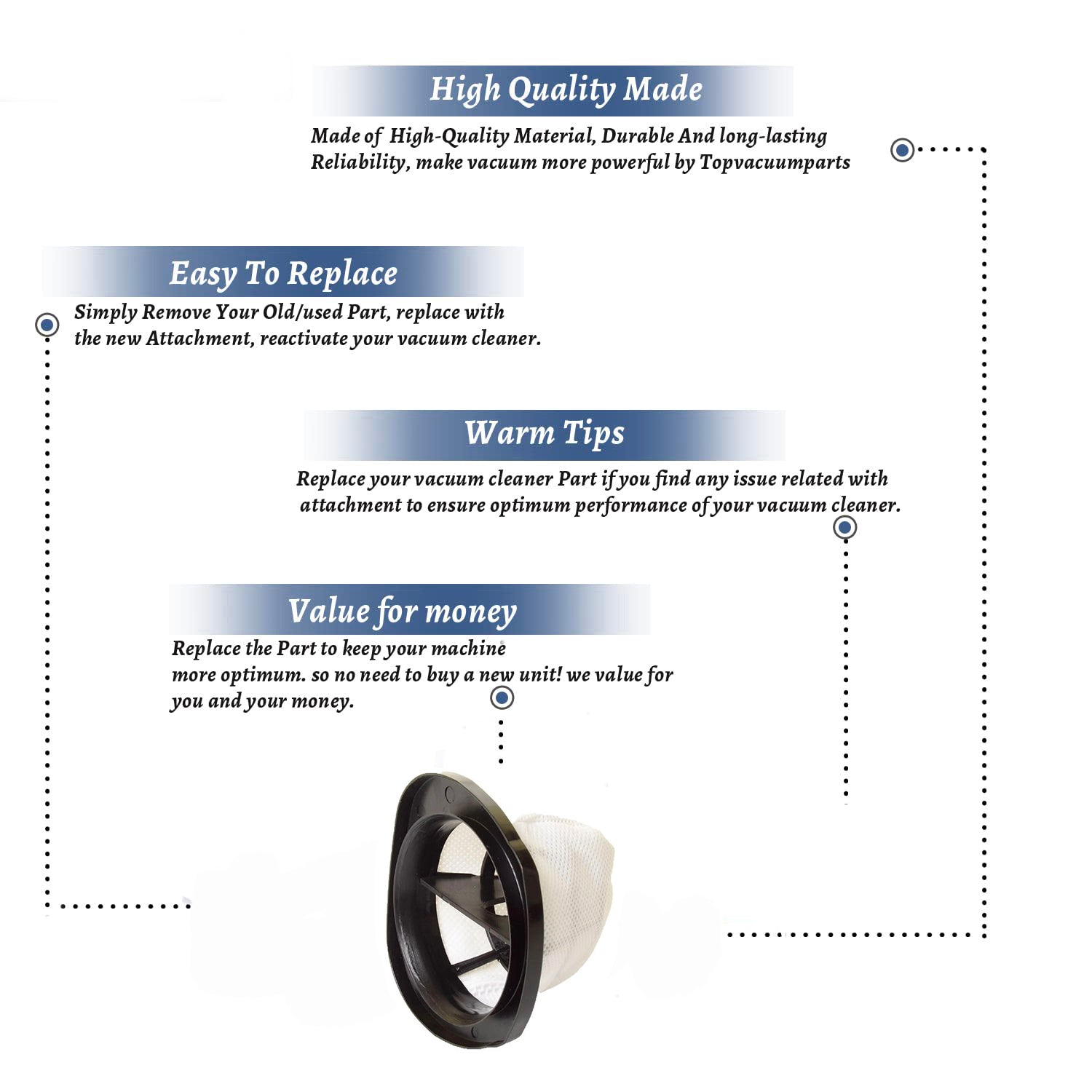 Topvacuumparts Replacement for Bissell Featherweight Stick Lightweight Bagless Vacuum 2033, One Size Fits All # c ompare top parts 1611501