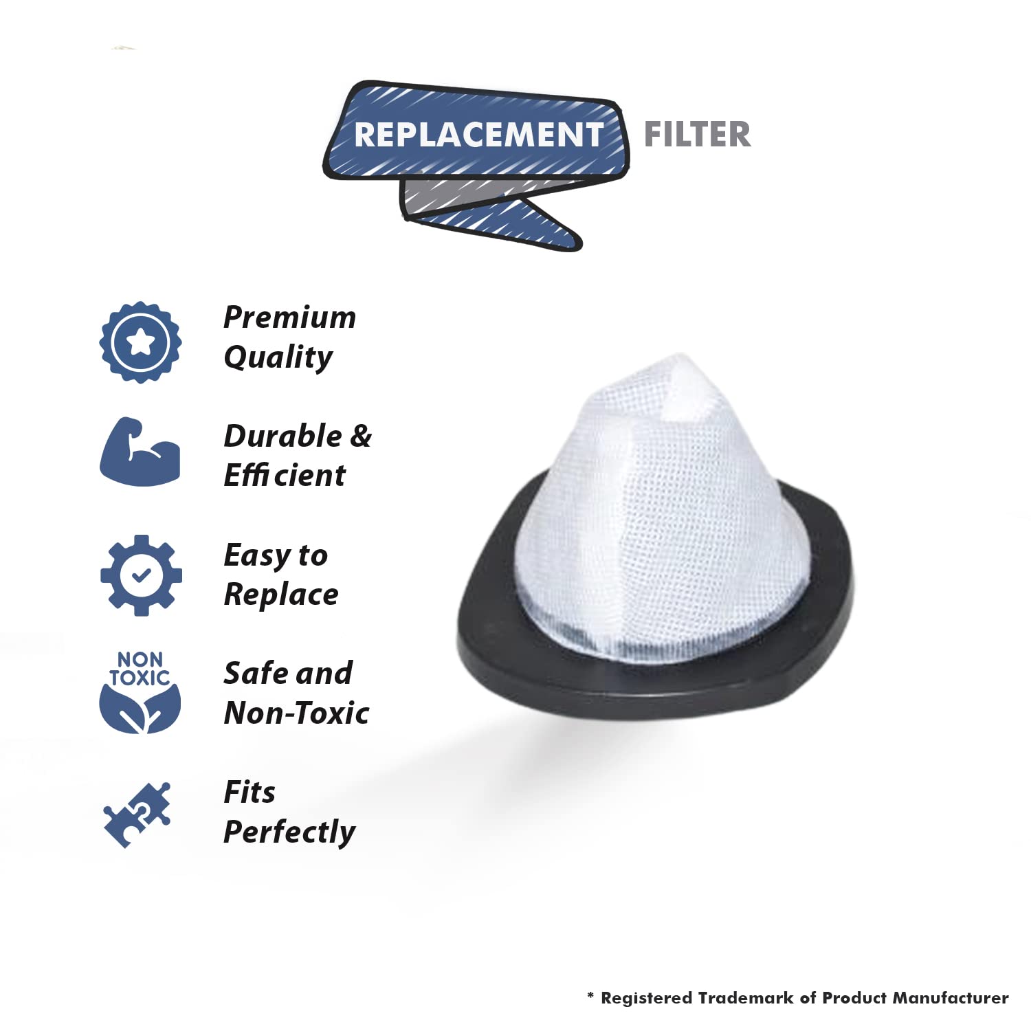 Topvacuumparts 2030 Vacuum Filters for Bissell 2030B, 2030J, 2030K, 2030L, 2030U, 3346, 3346W, 2030, 20303, 20306, 20307, 20309, # 1611501, 3 Pack