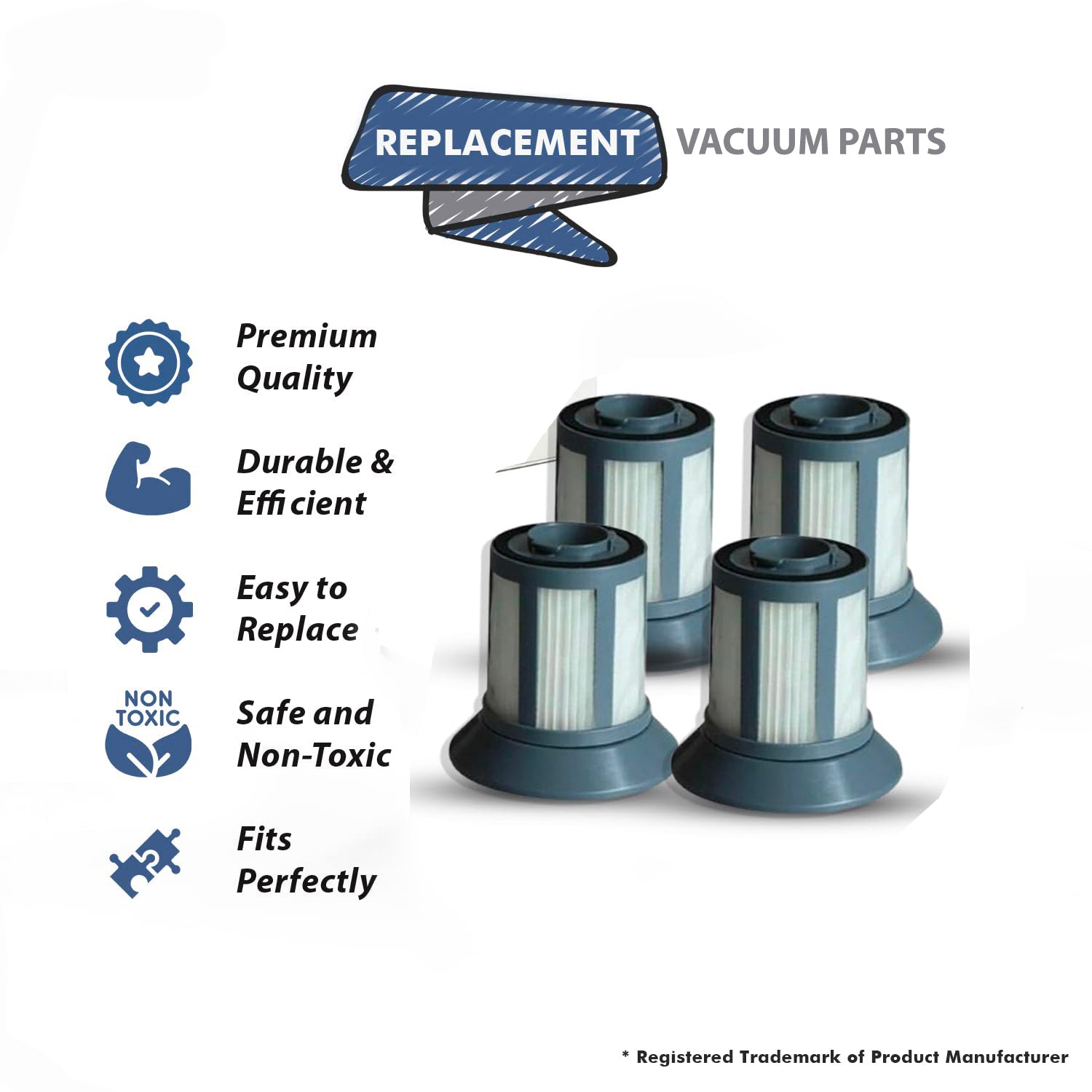 Topvacuumparts 2156A Replacement Vacuum Filter Fits For Bissell Zing 2156, 1665W Zing Bagless Canister Vacuum #  compare to parts 1613056