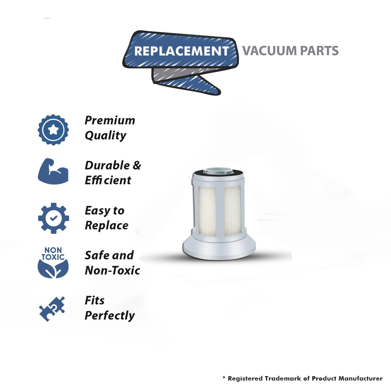 Topvacuumparts 2156A Replacement Vacuum Filter Fits for Bissell Zing 2156, 2156A, 2156E, 1665W Zing Bagless Canister Vacuum,# compare to part 1613056