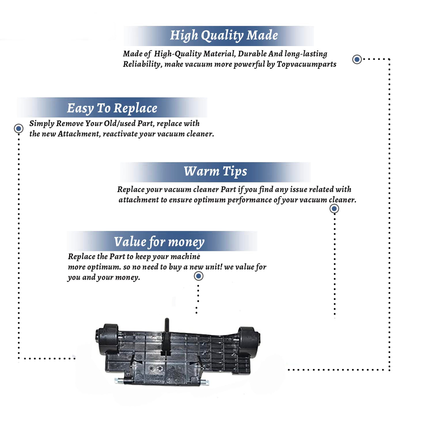 Topvacuumparts Replacement Part For Bissell 1739, BGU1451 Vacuum Cleaner Front Wheel # compare to part 1613379