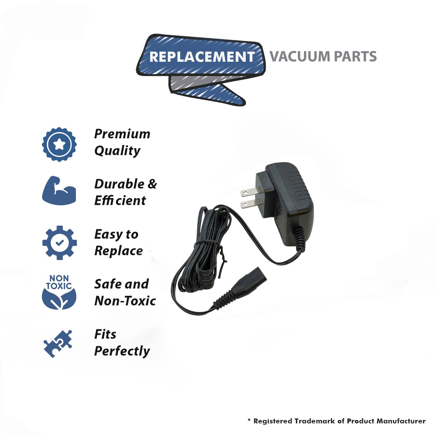 Topvacuumparts Replacement Part For Bissell Vacuum Charger Works with 2284W, 2390, 23903, 2390A Models # compare to part 1614206
