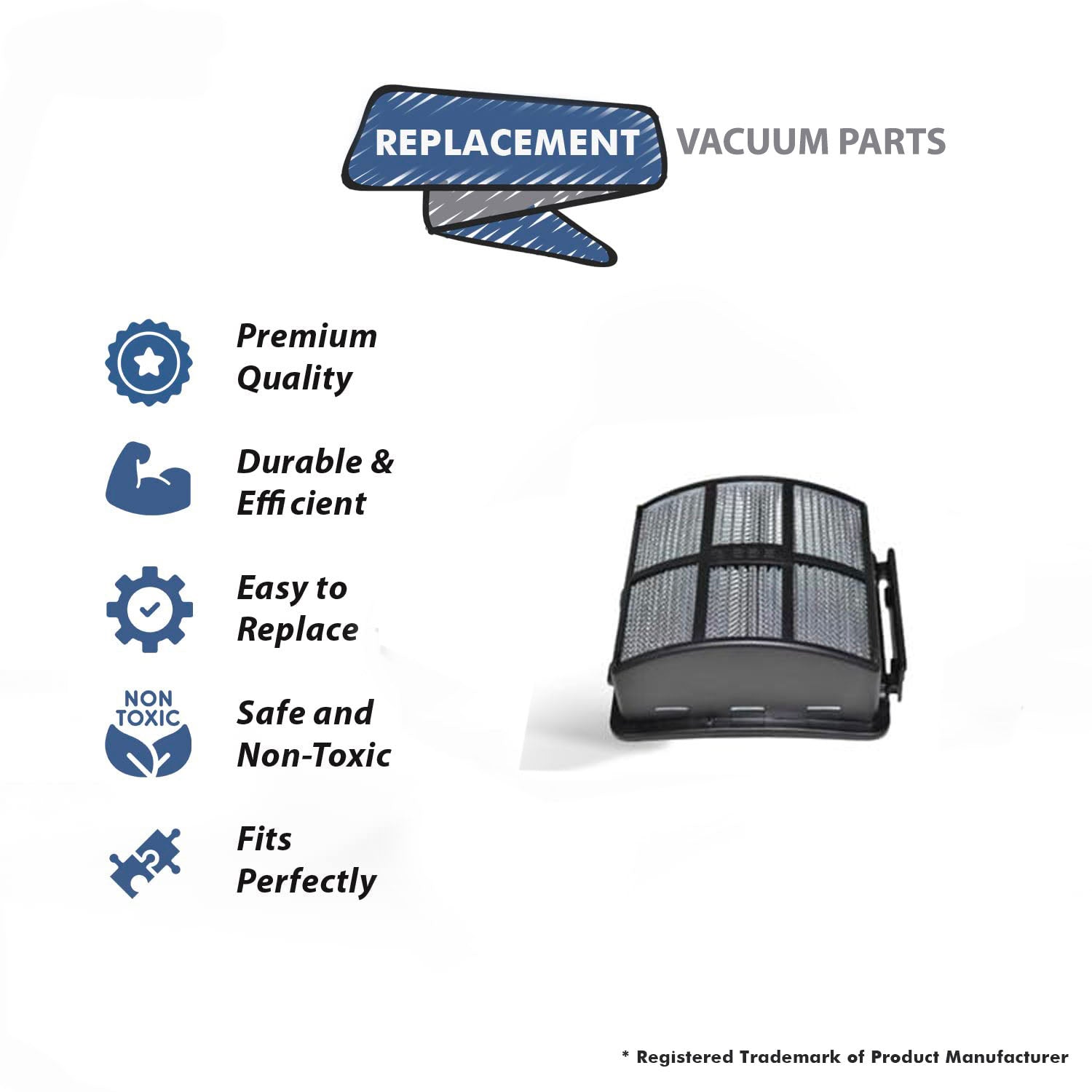 Topvacuumparts Replacement For Bissell 3057, 2849, 2920, 2998 Vacuum Cleaner Hepa Filter # Compare to Part 1625641