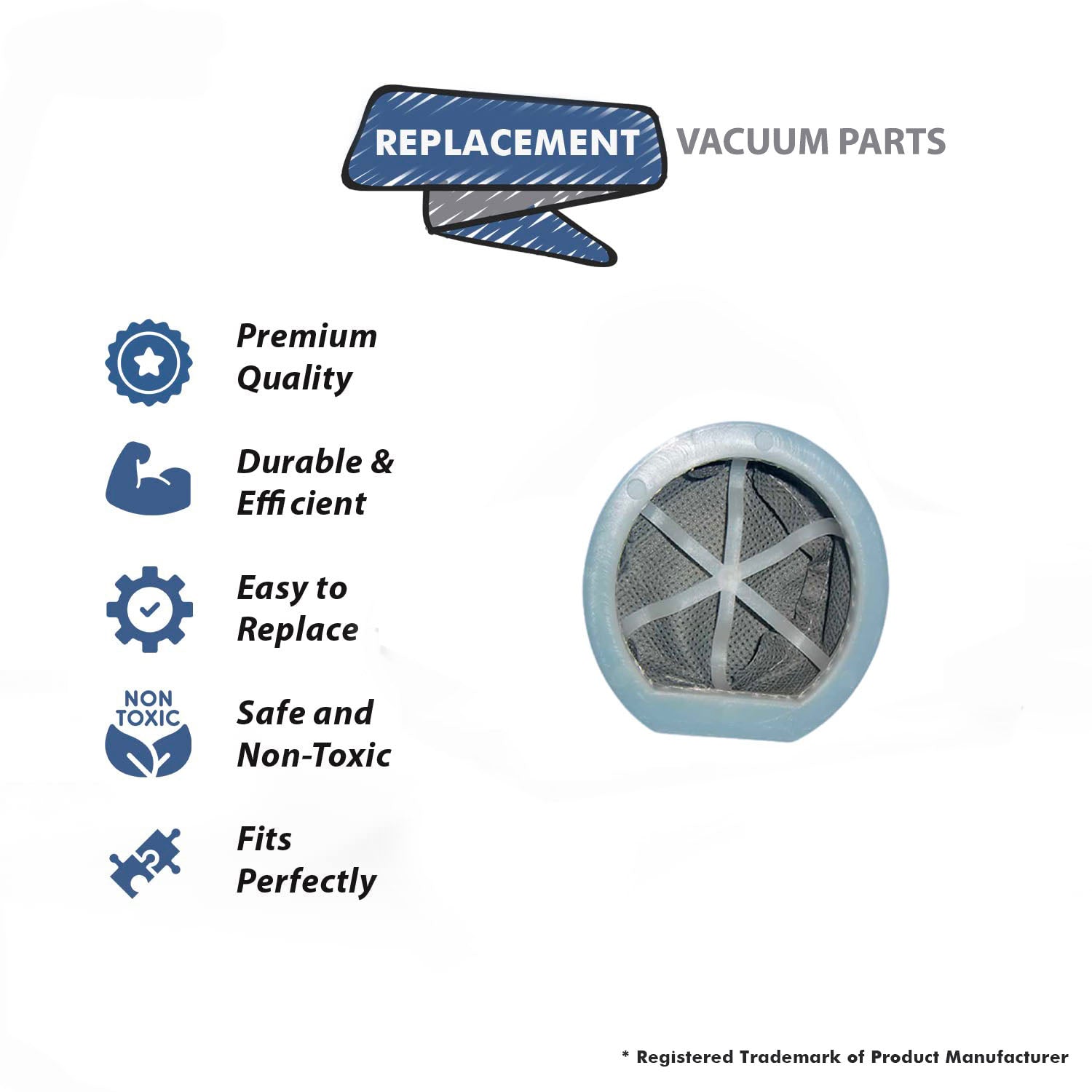 Topvacuumparts Replacement Part For Dust Care Lil Sucker Hand Vac Vacuum Cleaner Plastic Frame Filter # compare to part 17 2326 02