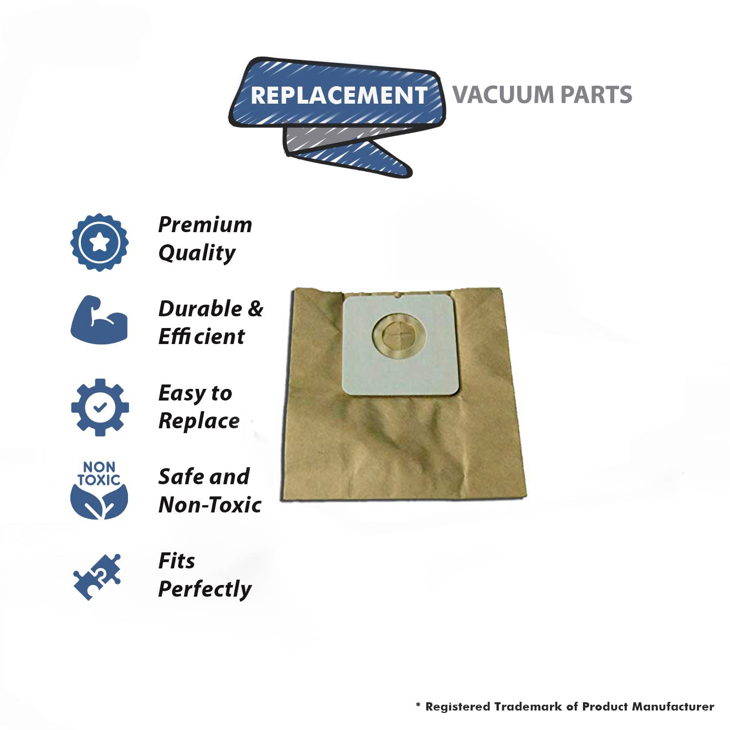 Topvacuumparts Replacement Part For Dust Care DCC1000 Backpack Vacuum Cleaner Paper Bags 10PK # compare to part 17-2402-04