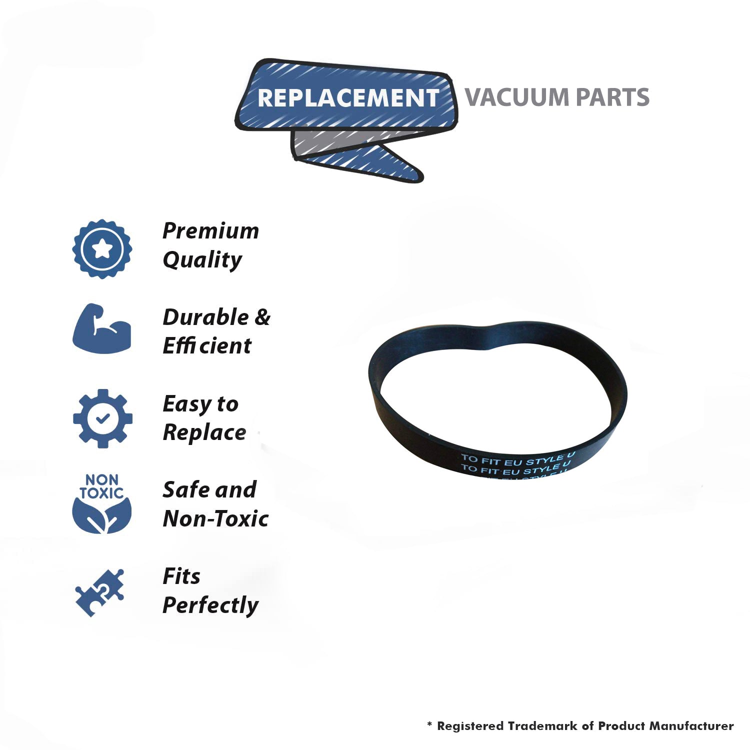 Topvacuumparts Replacement Part For Eureka Style U, Bravo Upright Vacuum Cleaner 3 Generic Flat Belt # compare to part 17377