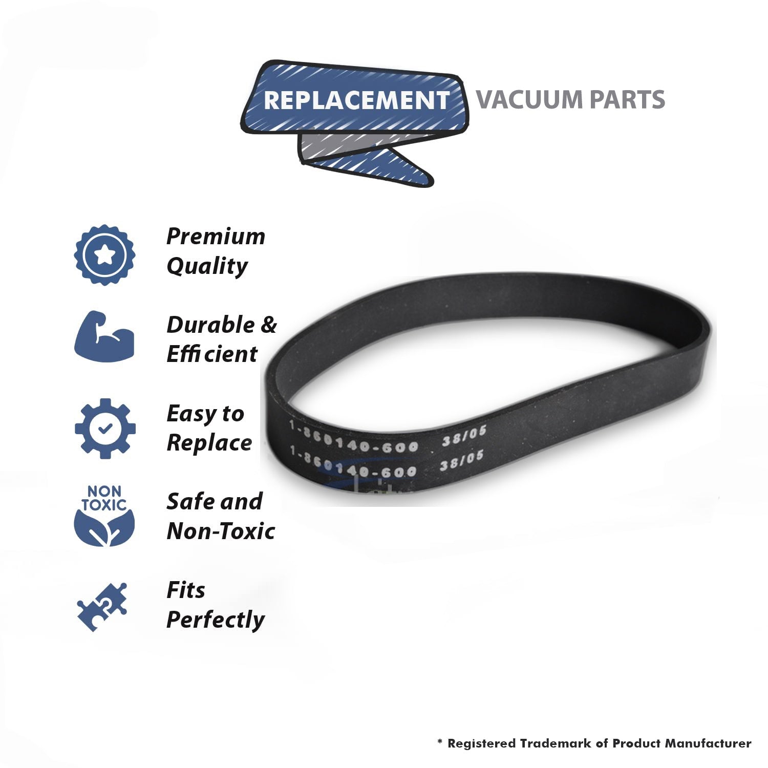 Topvacuumparts Replacement Part For Dirt Devil, Style 10 Vacuum Cleaner Flat Belt # compare to part 1860140600