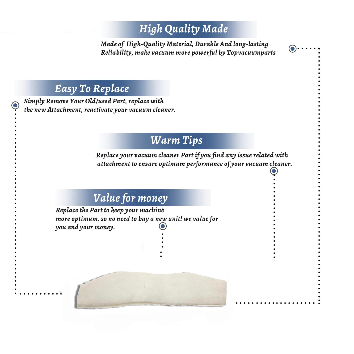 Topvacuumparts Replacement Part For Royal 86400 Vacuum Cleaner Filter # compare to part 1863120000