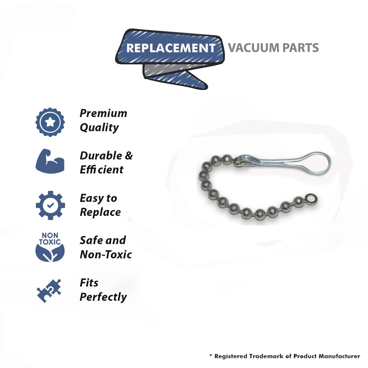 Topvacuumparts Replacement Part For Kirby Vacuum Cleaner Bag Chain & LoopKirby Part # compare to part 191362S