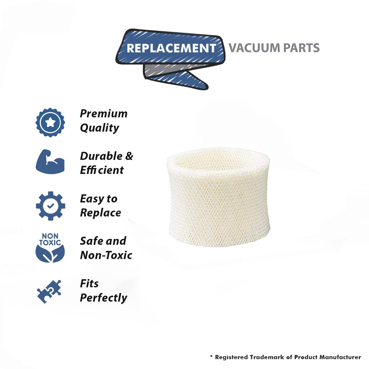 Topvacuumparts Replacement  Eureka DVC HAC-504AW, HCM-710 Humidifier Vacuum Cleaner Filter 1Pk # compare to part 195205