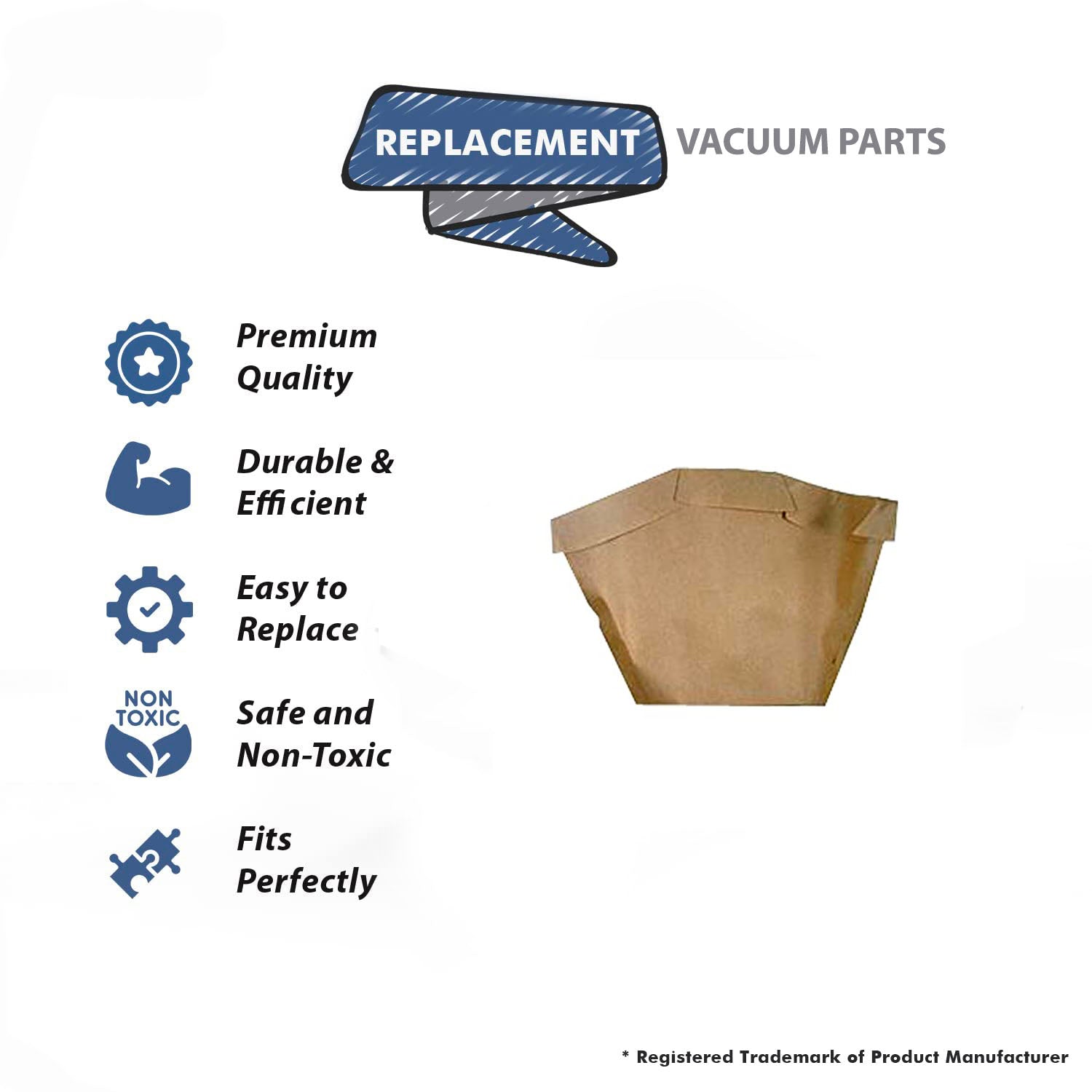 Topvacuumparts Type-BP Vacuum Paper 1 Bag Replacement Part For Hoover C2401, RY4001 Shoulder Vac Backpack Models # Compare to Part 1KE2103000