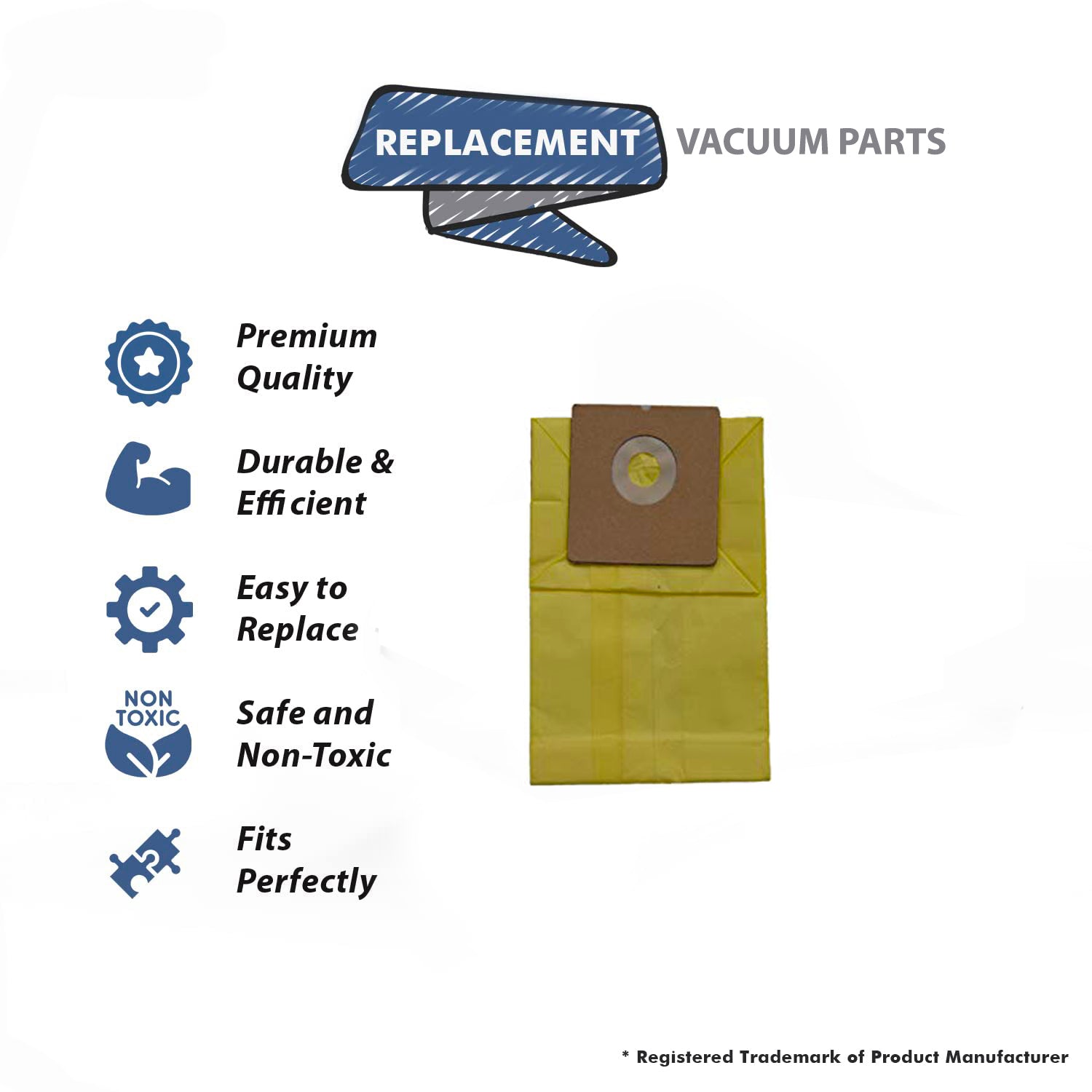 Topvacuumparts Replacement Part For Royal Type P Vacuum Cleaner Paper Bags # compare to part 1RY1080000