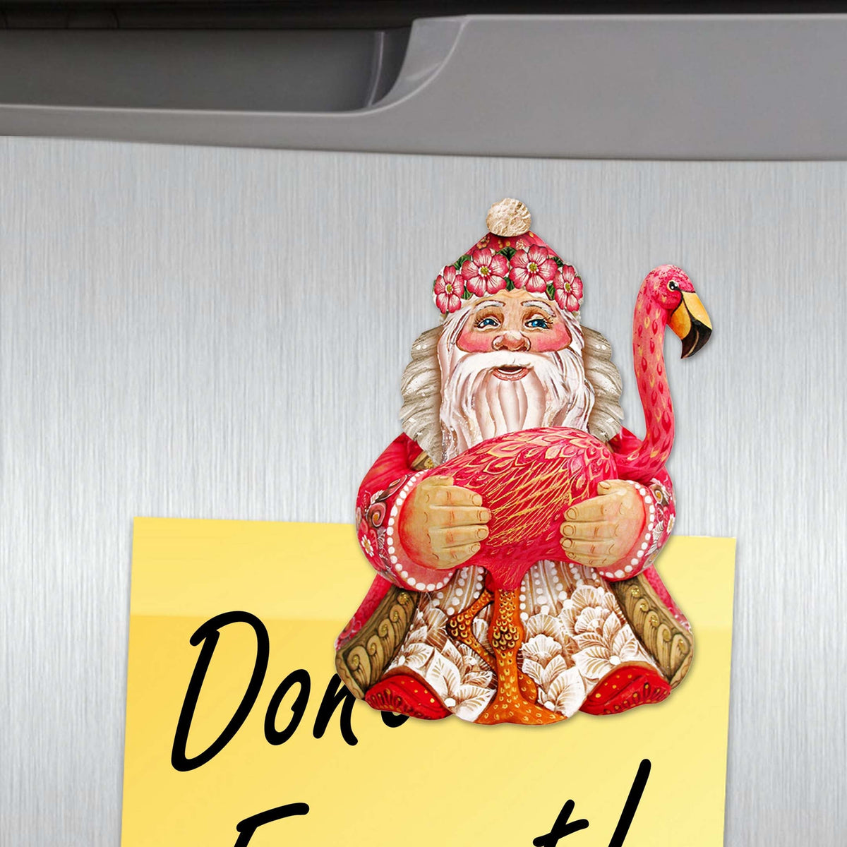 Santa Decorative Eco Wood Magnets Set of 6 by G. Debrekht - Christmas Santa Snowman Decor - 8090131G-S6
