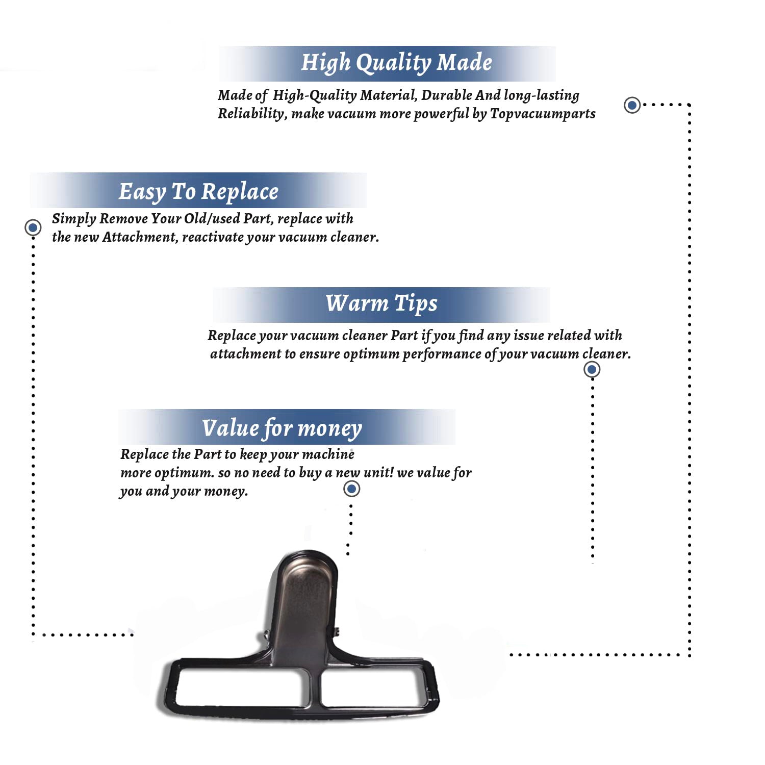 Topvacuumparts Replacement For Eureka 12 Inch Metal Bottom Plate ,Sanitaire SC695A, SC688, SC678A, SC679J, SC679G, SC882A,# compare to part 20-7202-04