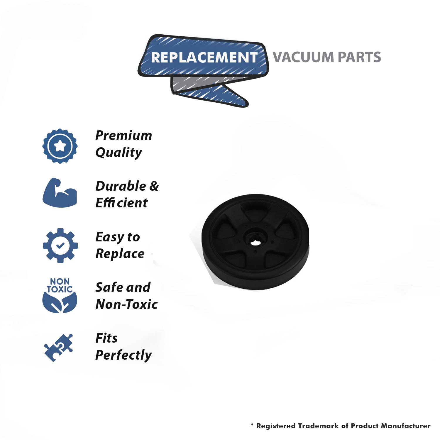 Topvacuumparts Replacement Part For Bissell Rear 4104 PowerGroom 98N4, 92L3P Vacuum Cleaner Wheel # Compare To Part 203-1420, 2031420