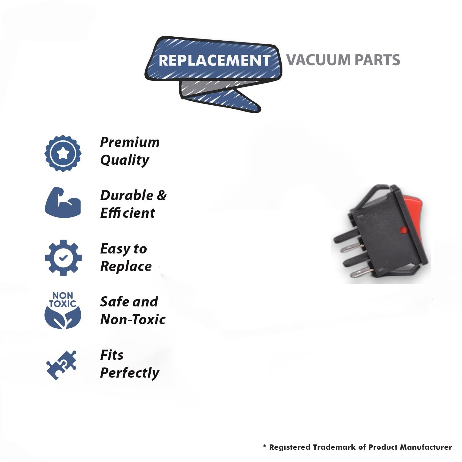 Topvacuumparts Replacement For Bissell Switch For 3522, 3522-1, 3545, 3545-1, 3545-5, 3545-2, 3545-3, 3545-Q Vac Models # compare to part 2031035