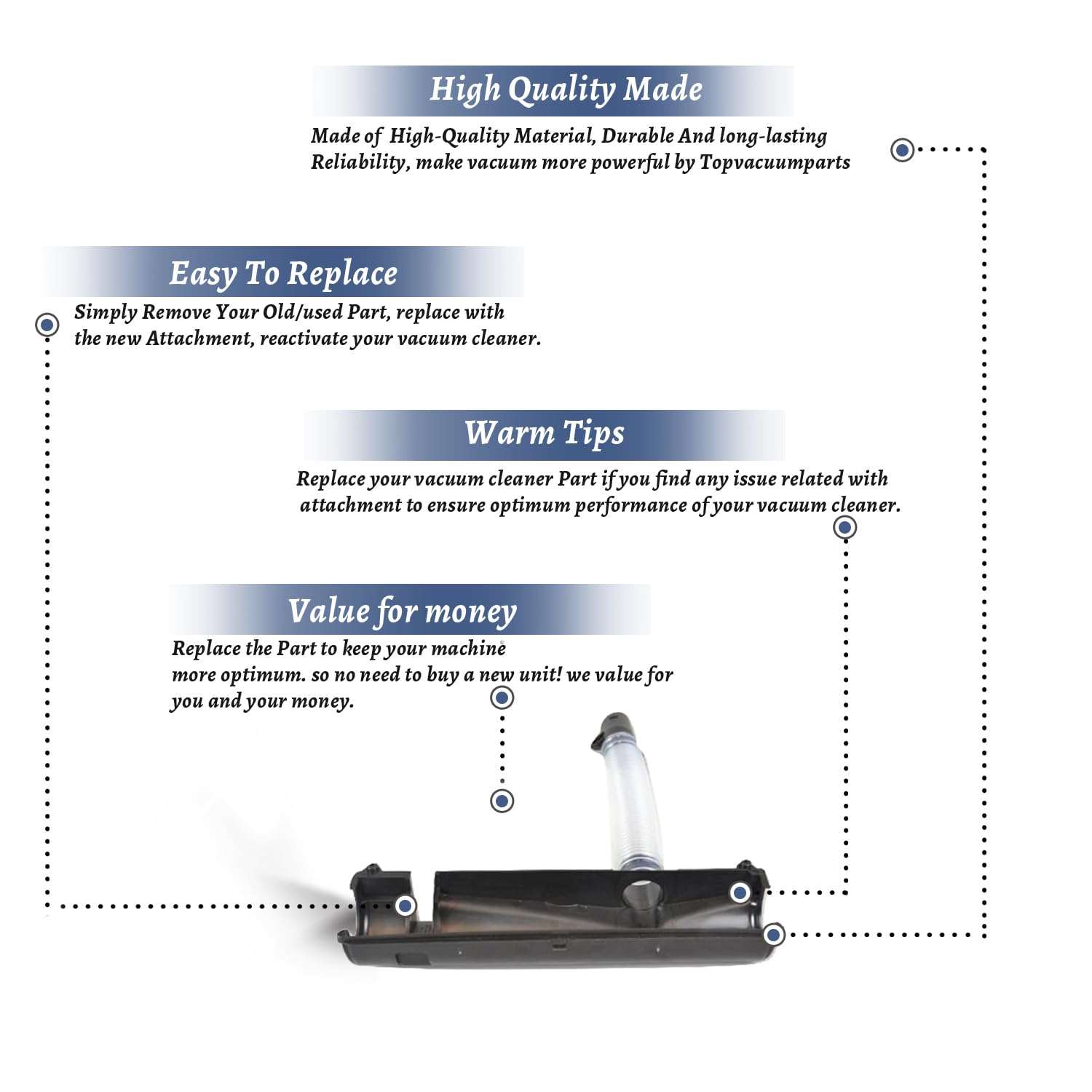 Topvacuumparts Replacement Part For Bissell Case Drum & Hose For 3522, 3522-1, 3545,3545-1, 3545-5, 3545-2,3545-3 Vac Models # 2031110