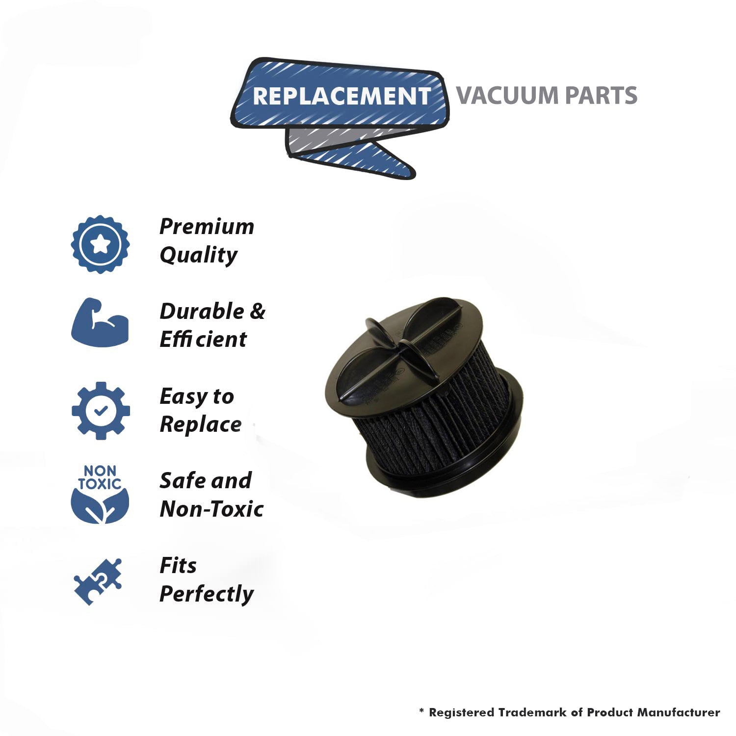 Topvacuumparts Replacement part For Bissell Style 9, 10 Vacuum 3574, 6594 Vacuum Hepa Filter # Compare to part 2031183