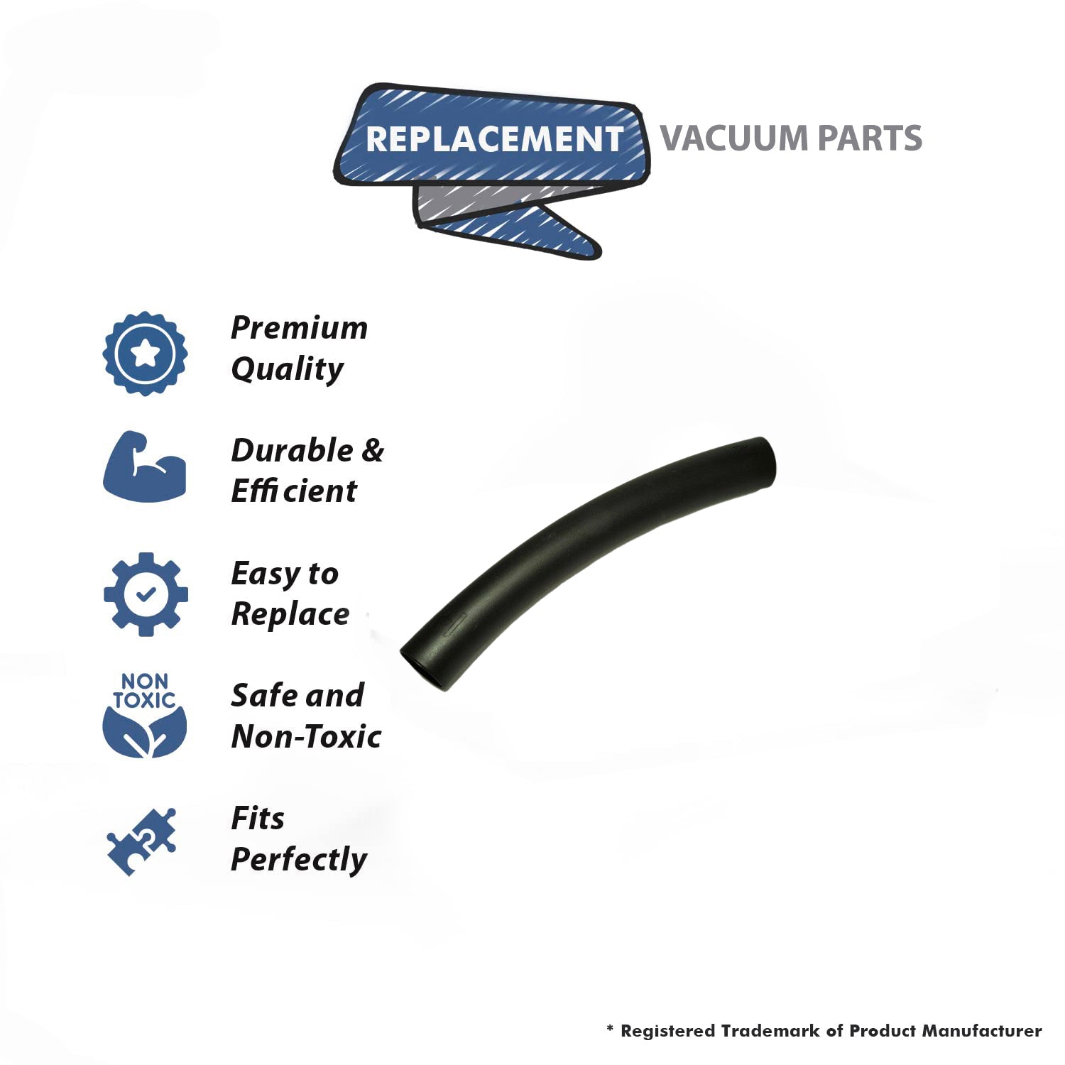 Topvacuumparts Replacement For Bissell 3900, 3950, 87B4, 87B43 Vacuum Black Curved Wand # Compare to Part 2032303
