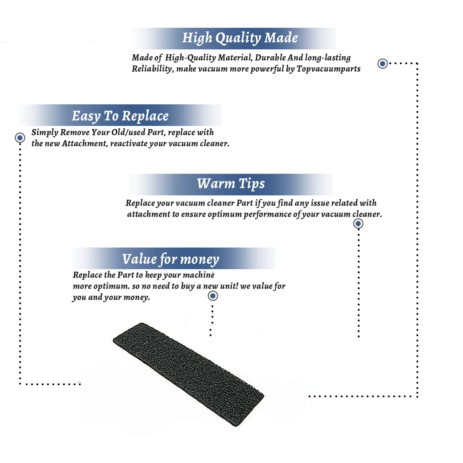 Topvacuumparts Replacement Part For Bissell 6900 Digi-Pro Vacuum Cleaner Secondary Filter # compare to part 2034407