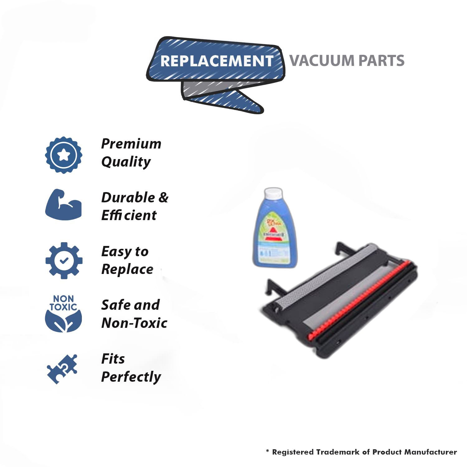 Topvacuumparts Replacement Part For Bissell 1846, 1846R Proheat Vacuum Cleaner Bare Floor Tool Kit # compare to part 2035641