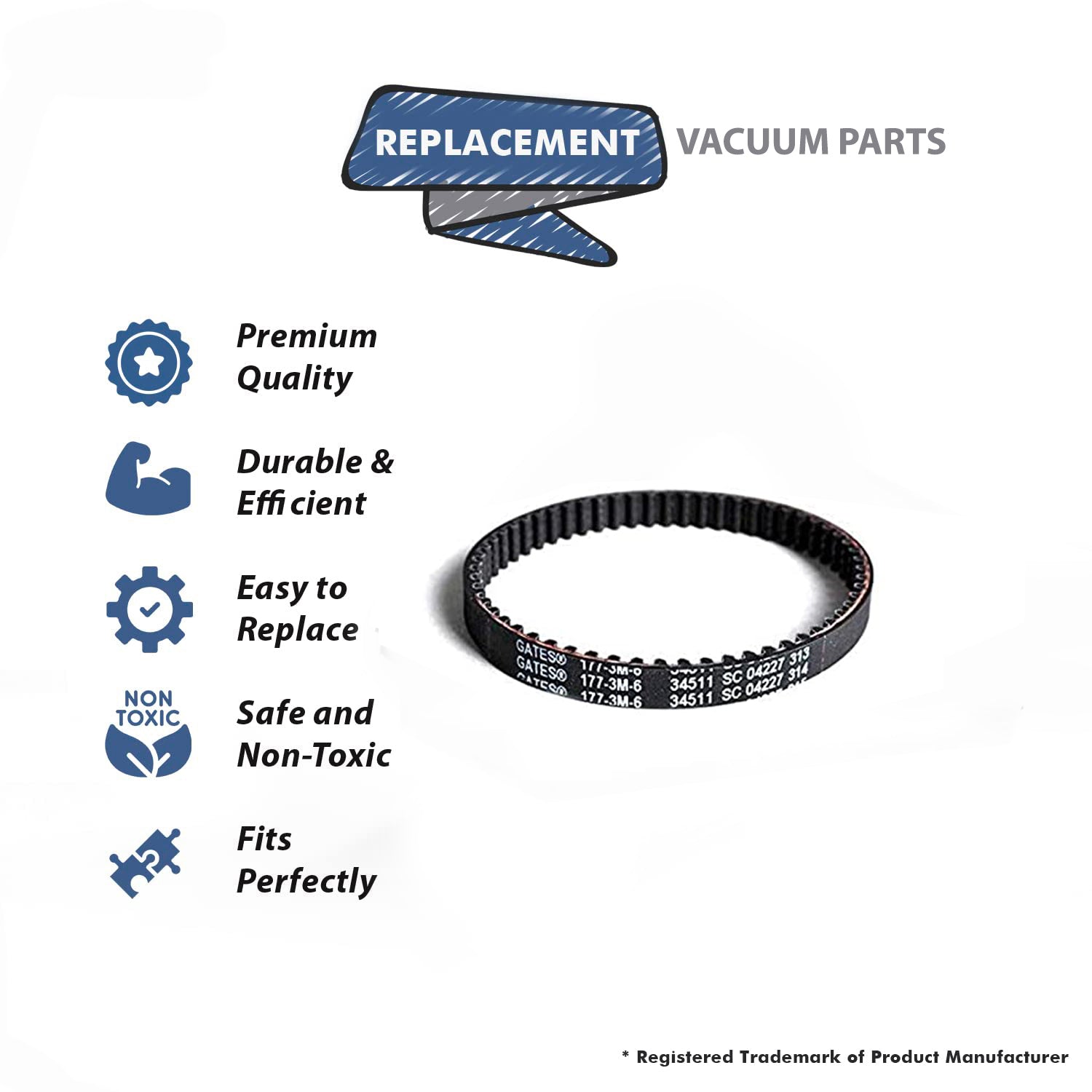 Topvacuumparts Replacement Part For Bissell Geared Belt For 8920, 89203, 8920V, 8920W, 8930, 8930N, 9200, 92002 Vac Models # compare to part 2036688